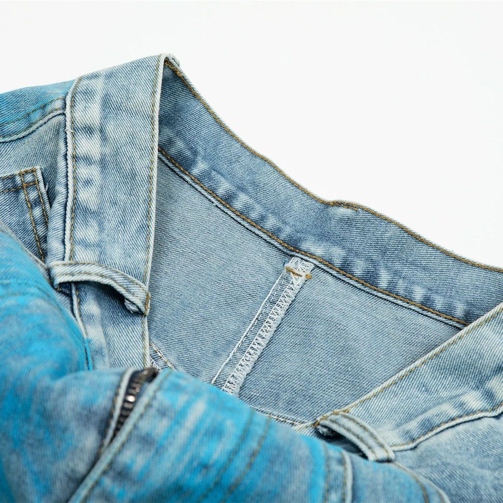 Vintage Men's distressed loose wide-leg ink-washed scimitar jeans Size US 32 / EU 48 - 4 Thumbnail
