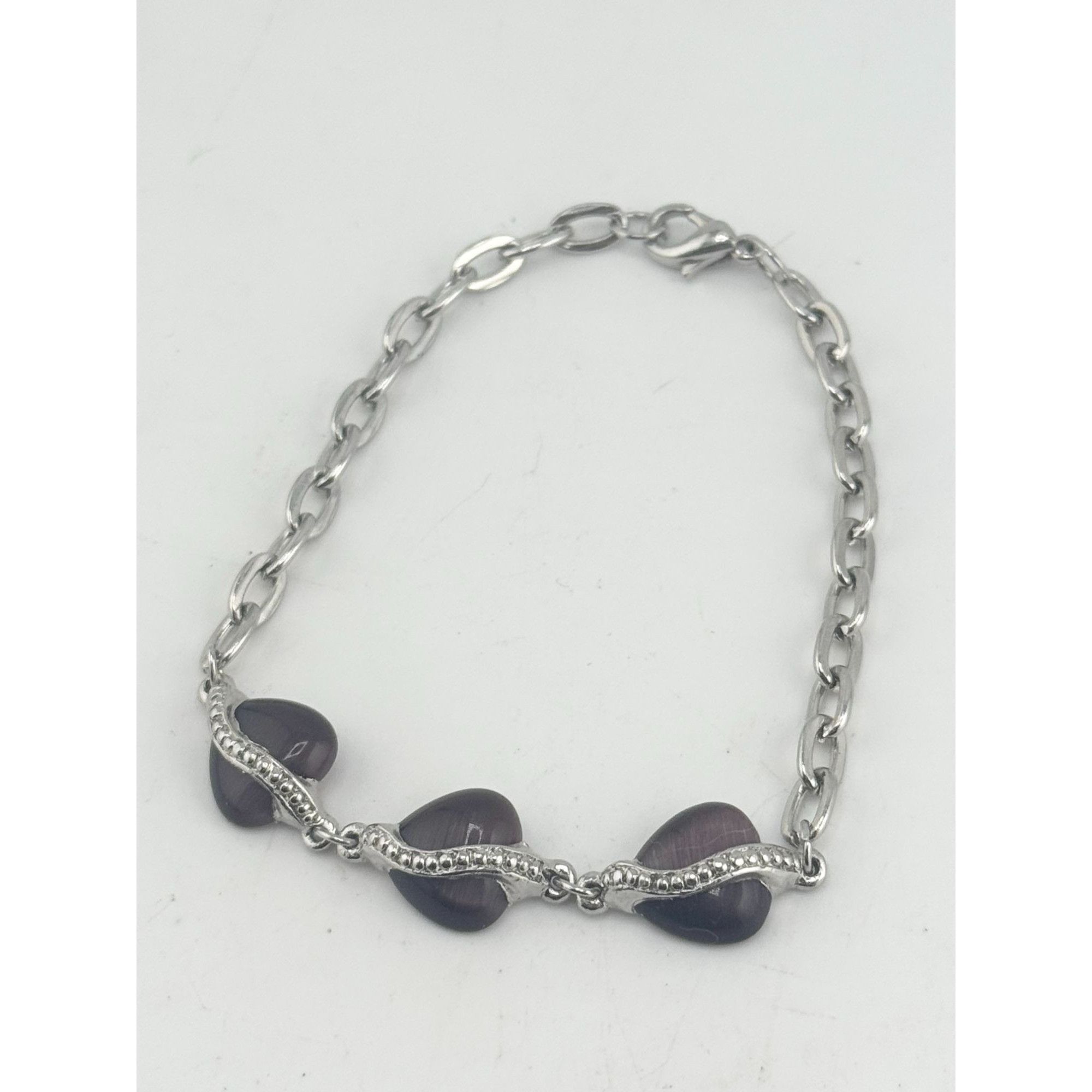 Vintage Vintage Purple Heart silver bracelet Size ONE SIZE - 3 Thumbnail