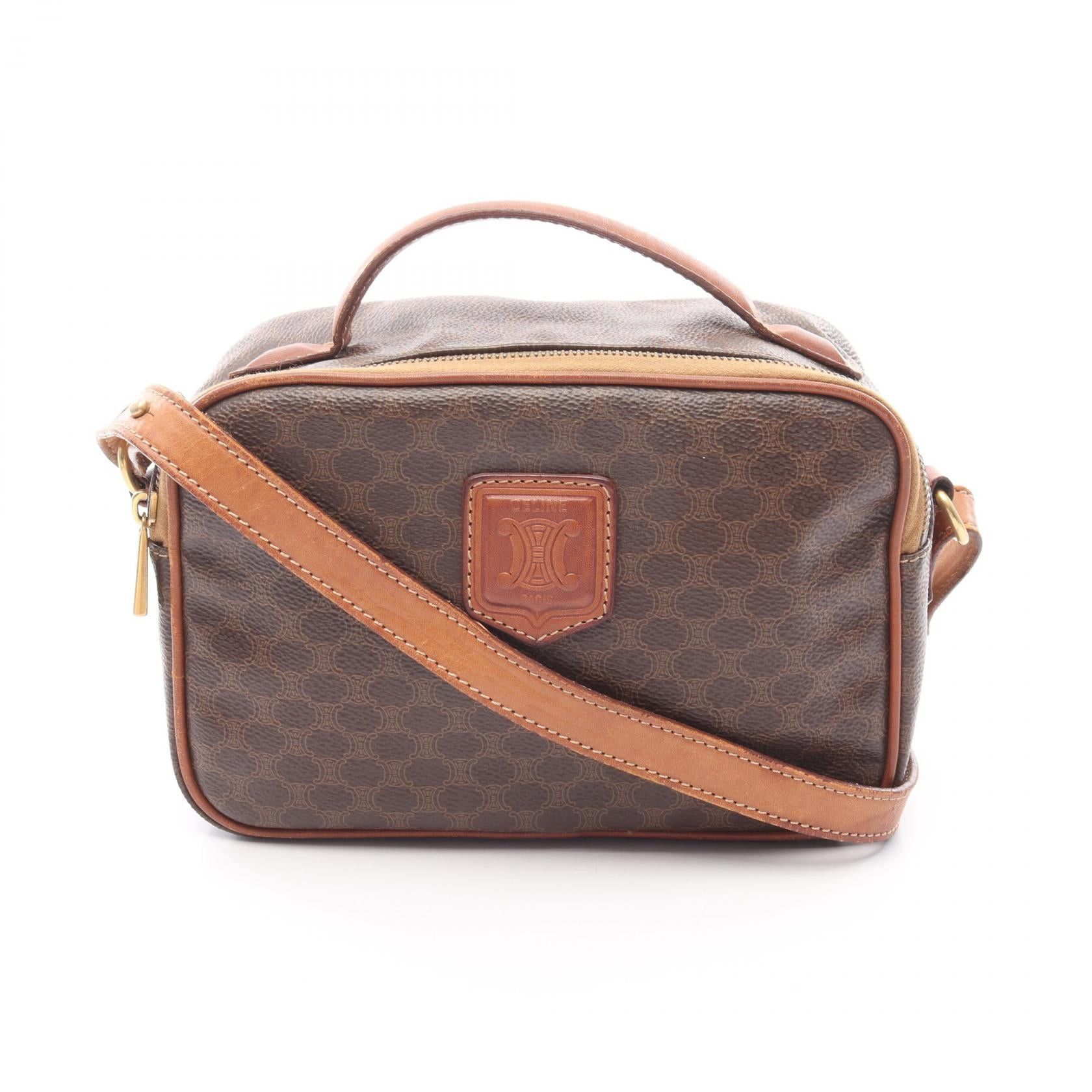 Celine Celine Macadam Handbag Leather Brown Size ONE SIZE - 1 Thumbnail