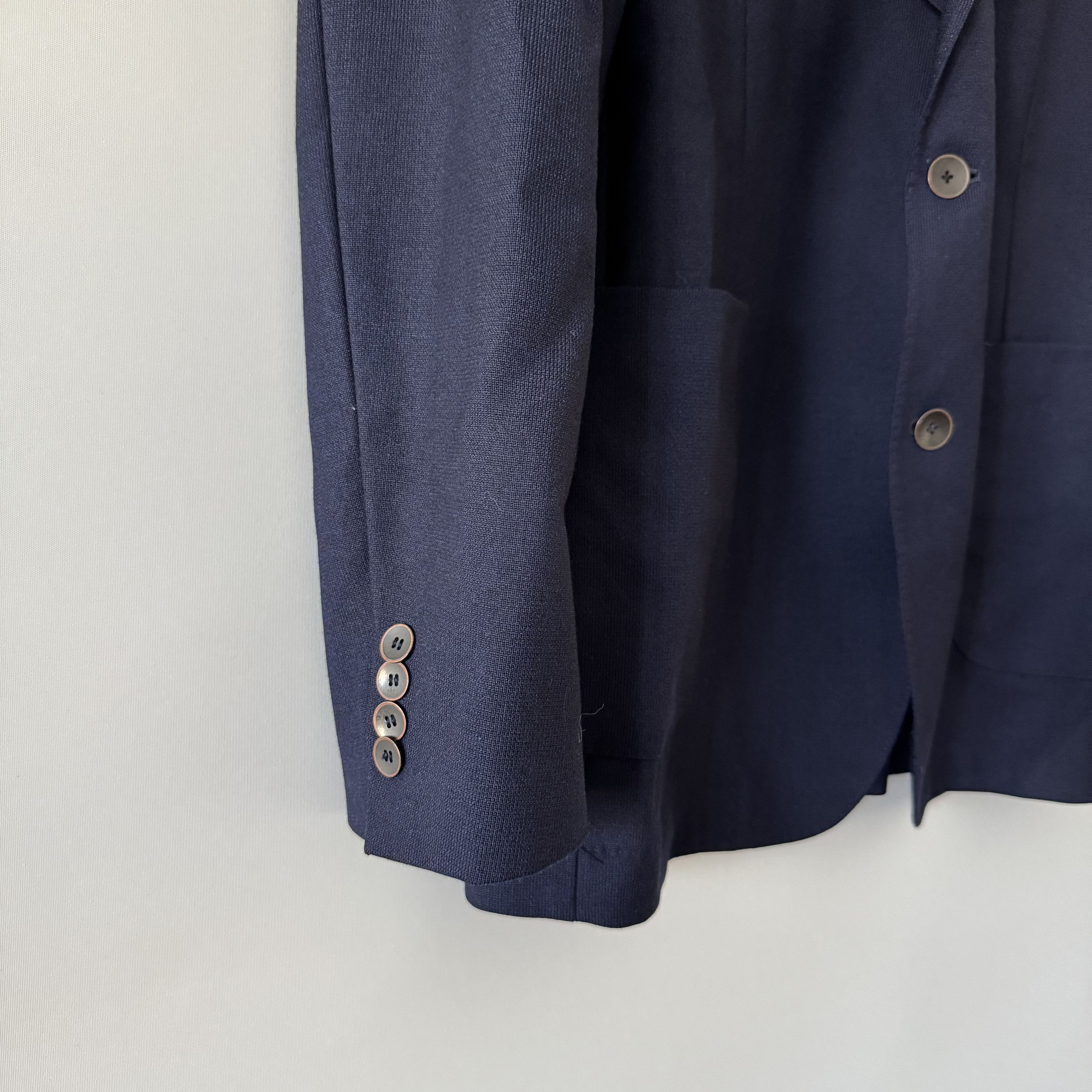 Oscar Jacobson Men's Oscar Jacobson Einar Navy Blue Wool Blazer Size 54 Size 54R - 7 Thumbnail