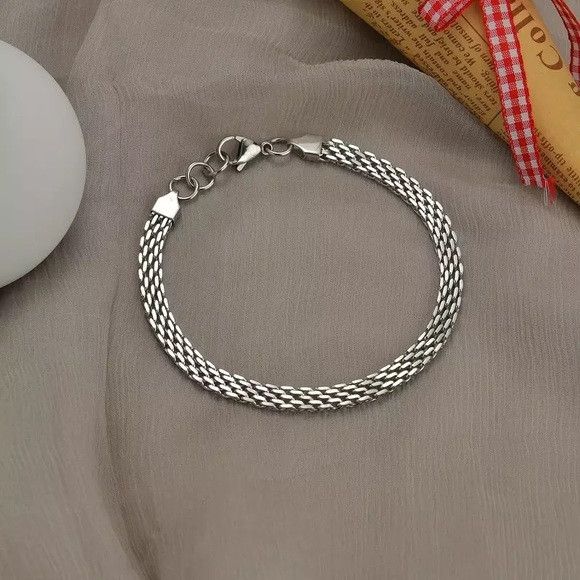 Other Stainless Steel Chunky Twisted Rope Chain Bracelet (S) Size ONE SIZE - 3 Thumbnail