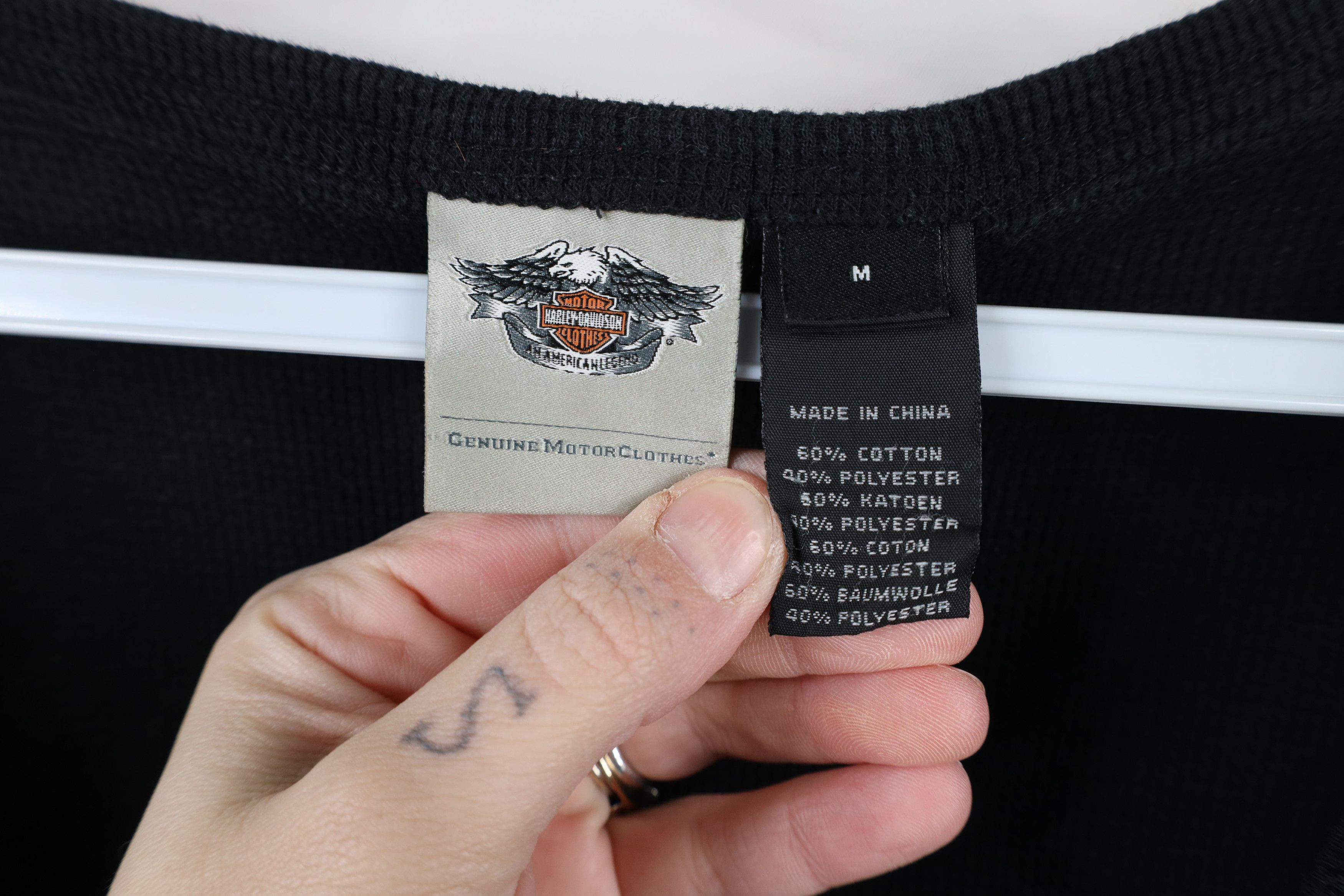 Harley Davidson × Vintage Vintage Y2K Harley Davidson Thermal Waffle Knit T-Shirt Size M / US 6-8 / IT 42-44 - 8 Thumbnail