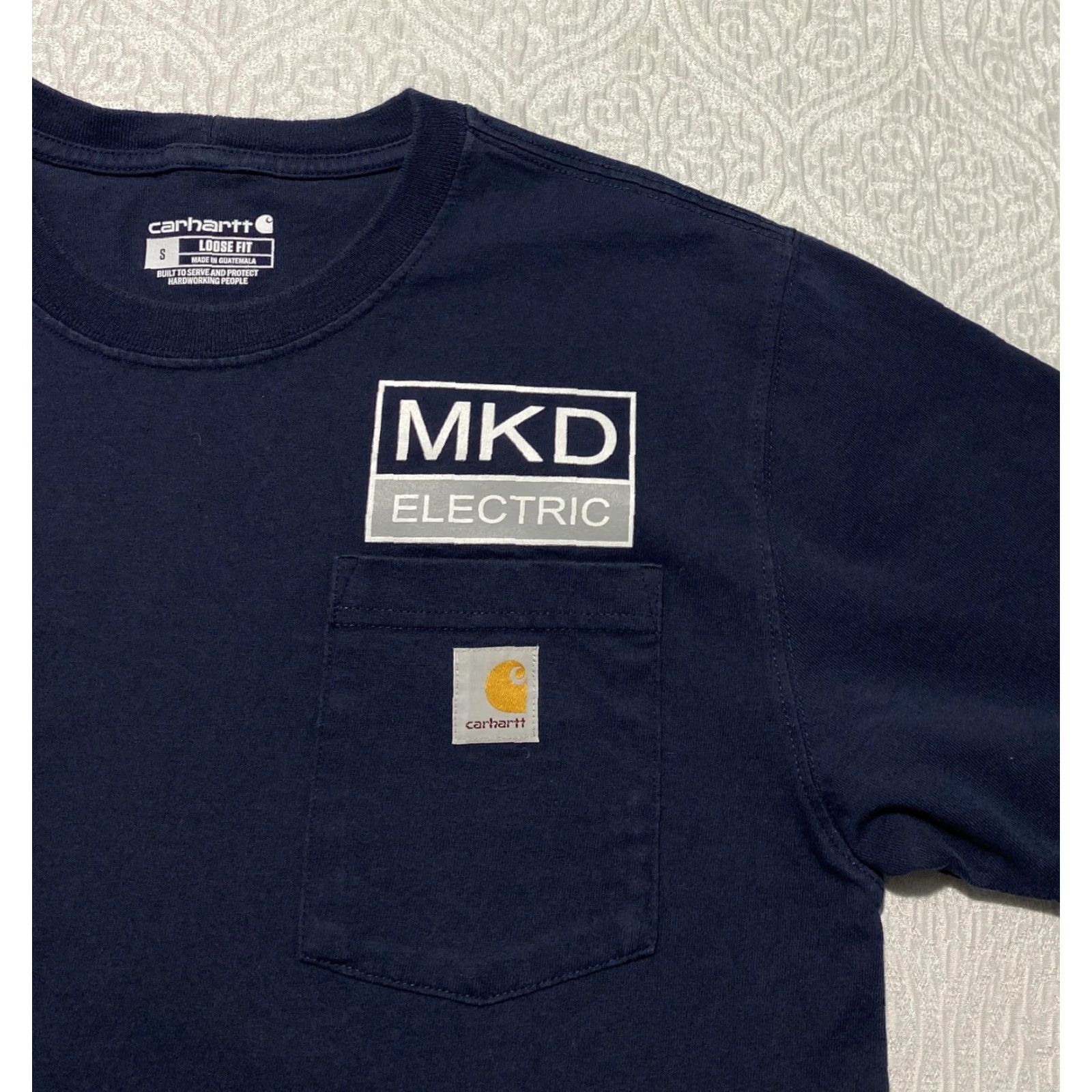 Carhartt VINTAGE Carhartt MKD Electric Shirt Mens Small Navy Loose Fit Pocket Workwear Tee K87 Size US S / EU 44-46 / 1 - 5 Thumbnail