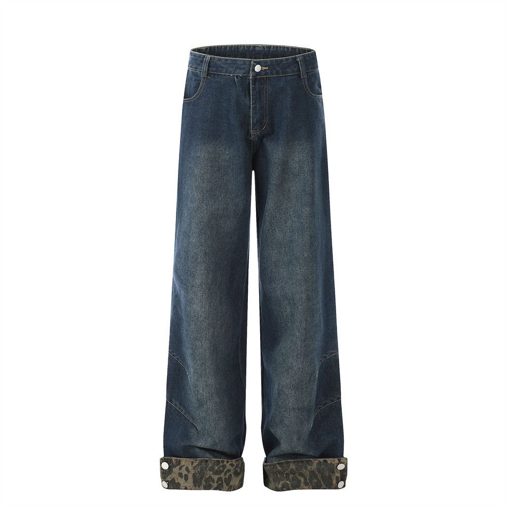 Japanese Brand × Jean American style folded leopard print jeans washed distressed Size US 32 / EU 48 - 1 Thumbnail