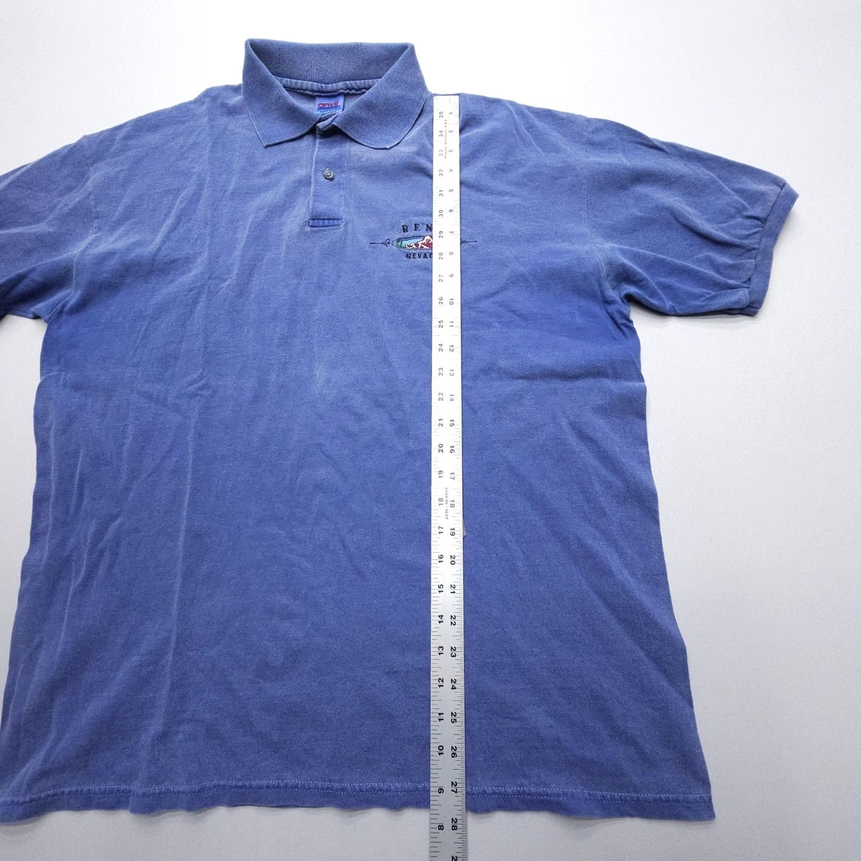 Anvil Vintage Anvil Polo Shirt Mens Large Blue Cotton Polo Shirt Polo Mens L Blue Anvil Polo Shirt Vintage USA Pre Shrunk Solid Short Sleeve Badge Logo Size US L / EU 52-54 / 3 - 6 Thumbnail