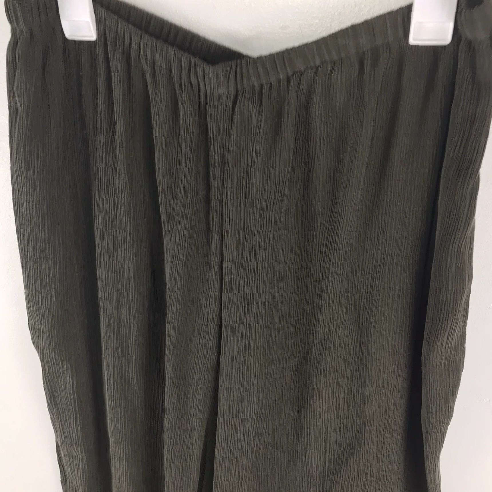 Vintage Josephine Chaus Green Silk Dress Pants Plus Size 20 Wide-Leg Pull On Womens Size 42" / US 20 - 3 Thumbnail