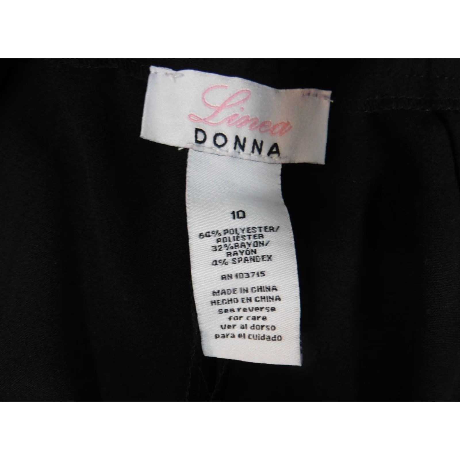 Vintage **Linea Womens Black Straight Dress Pants 10** User: Linea Womens Black Straight Formal Pants 10 Size 24" / US 00 / IT 34 - 3 Thumbnail