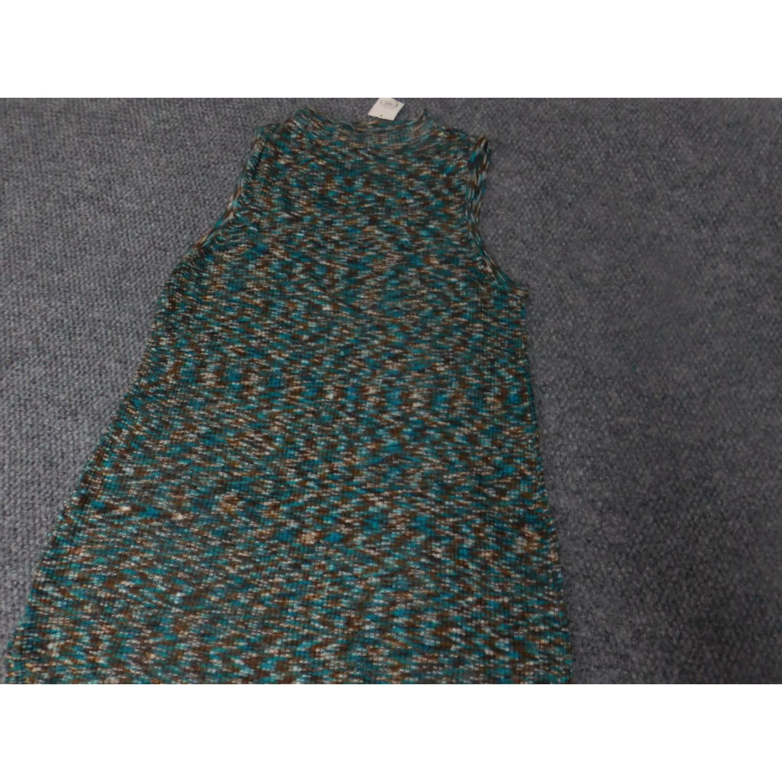 Vintage Cato Womens Dress A-Line Midi PullOver Knit Green L Regular Puff Sleeve Crochet Crew Neck Casual Winter Modernist Size L / US 10 / IT 46 - 6 Thumbnail
