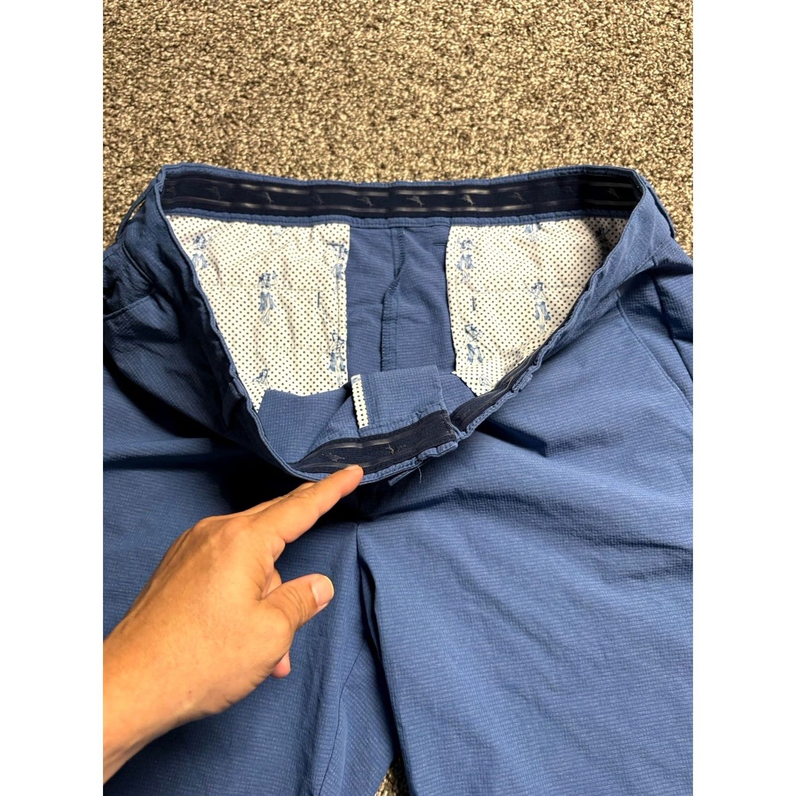Tommy Bahama Tommy Bahama Chip Shot Shorts Mens 36 Blue Golf Chino Flat Front 9" Inseam Nylon Poly Blend Size US 36 / EU 52 - 4 Thumbnail