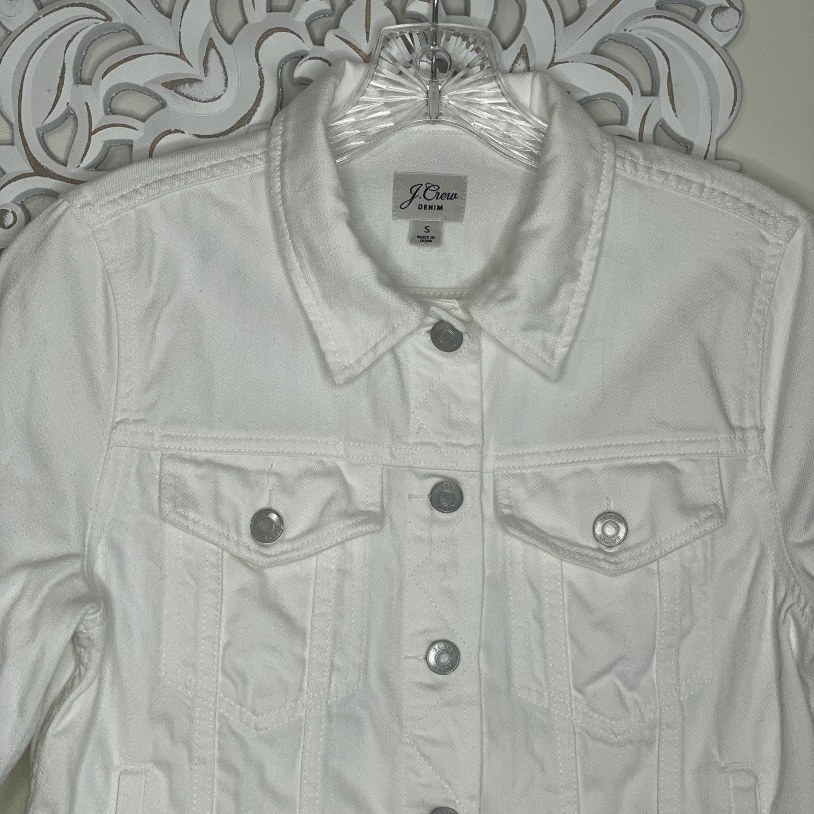 J.Crew J.CREW DENIM size S Jacket COTTON Long Sleeves WHITE Size S / US 4 / IT 40 - 6 Thumbnail