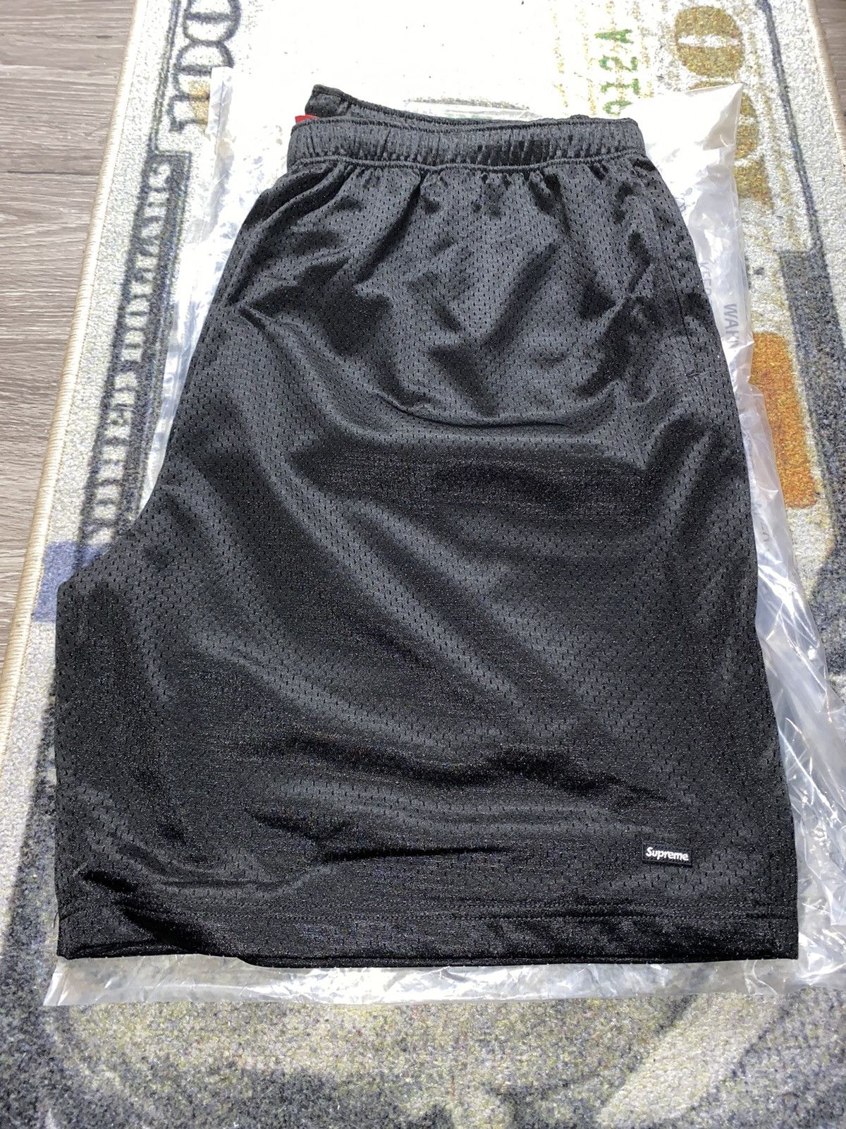 image of Supreme Small Box Baggy Mesh Short (Xxl) in Black, Men's (Size 38)