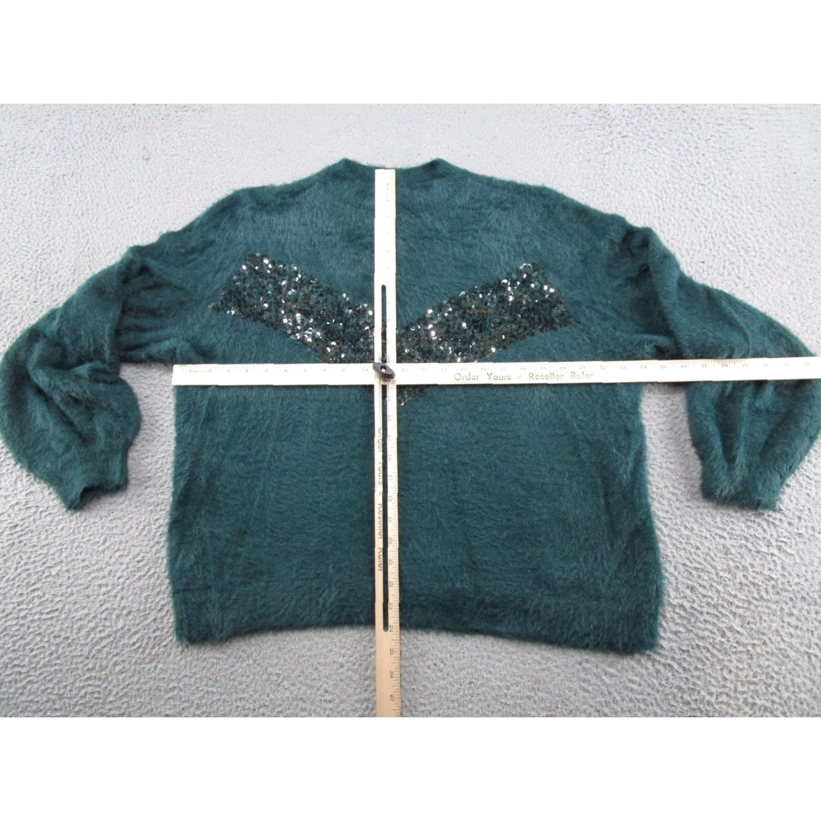 Nine West Nine West x Cara Santana Sweater Women Green Sequin Fuzzy Soft Pullover Size 2XL Size XXL / US 16-18 / IT 52-54 - 4 Thumbnail