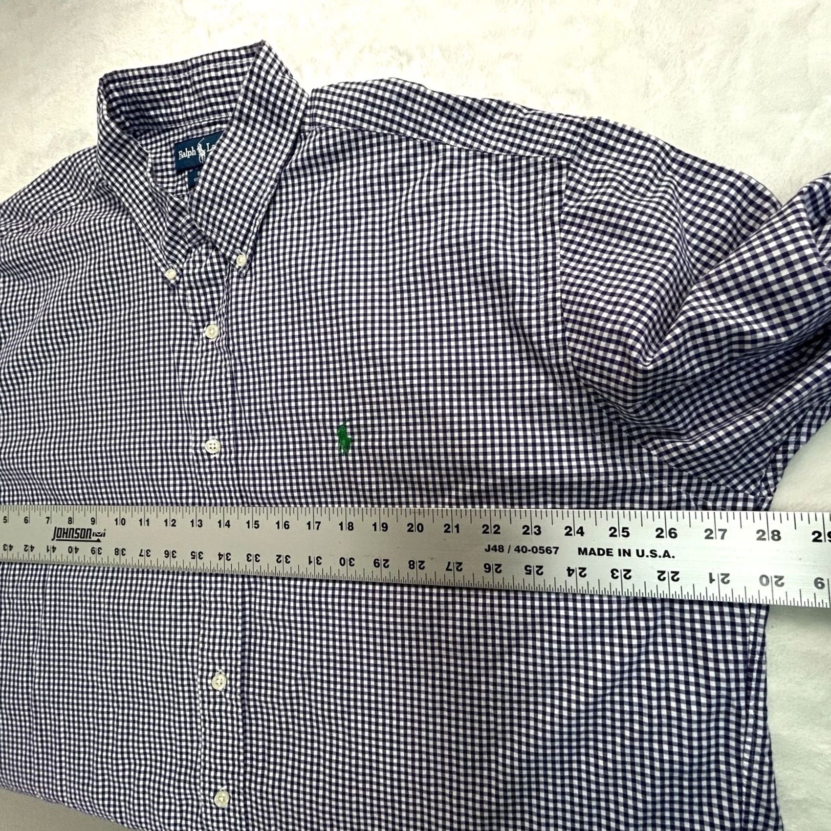 Ralph Lauren Ralph Lauren Blake Mens Gingham Button-Down Shirt XL Purple/White Short Sleeve Size US XL / EU 56 / 4 - 5 Thumbnail