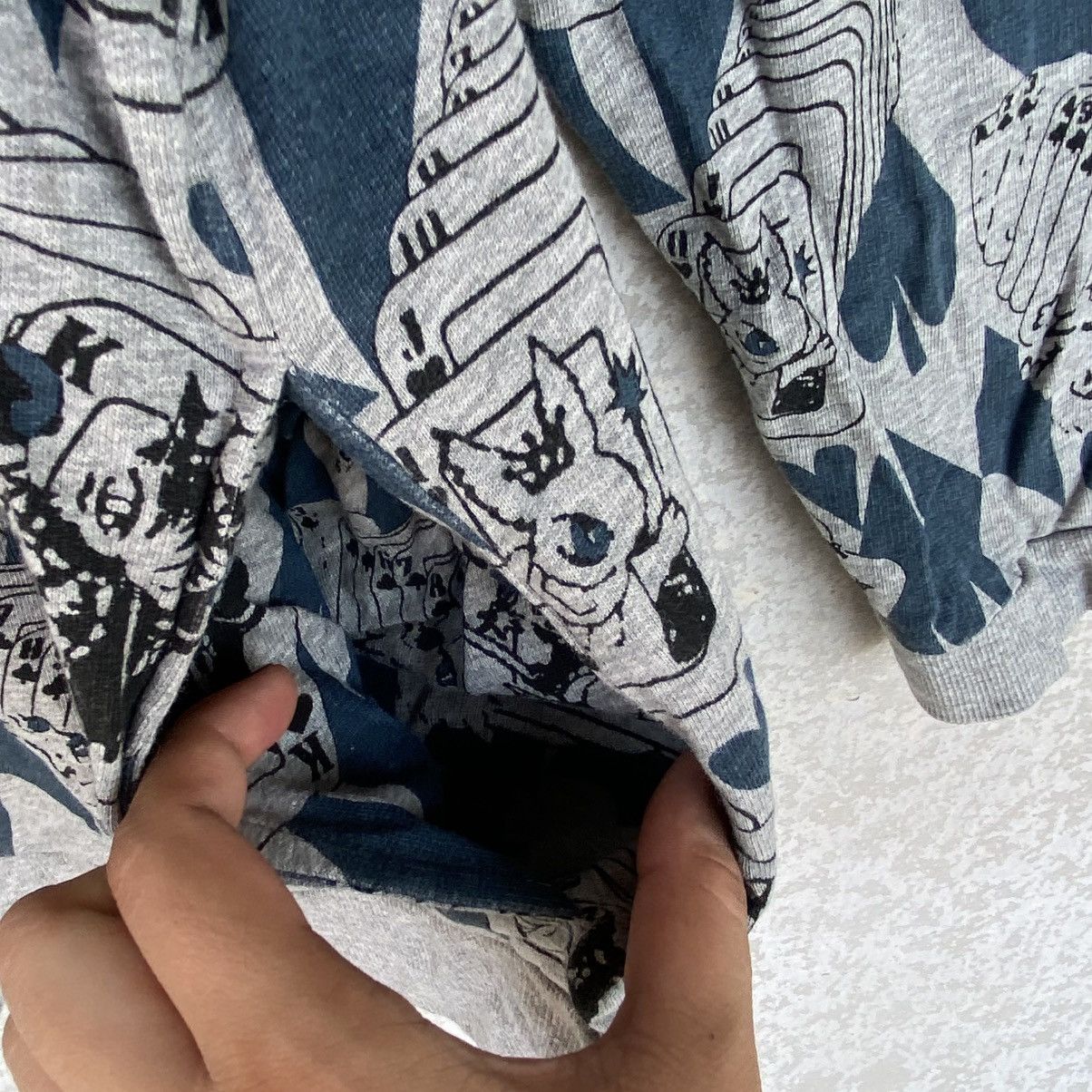 Other Vintage Wachified Printed Crewneck Sweatshirt Blue/Gray Size US L / EU 52-54 / 3 - 5 Thumbnail