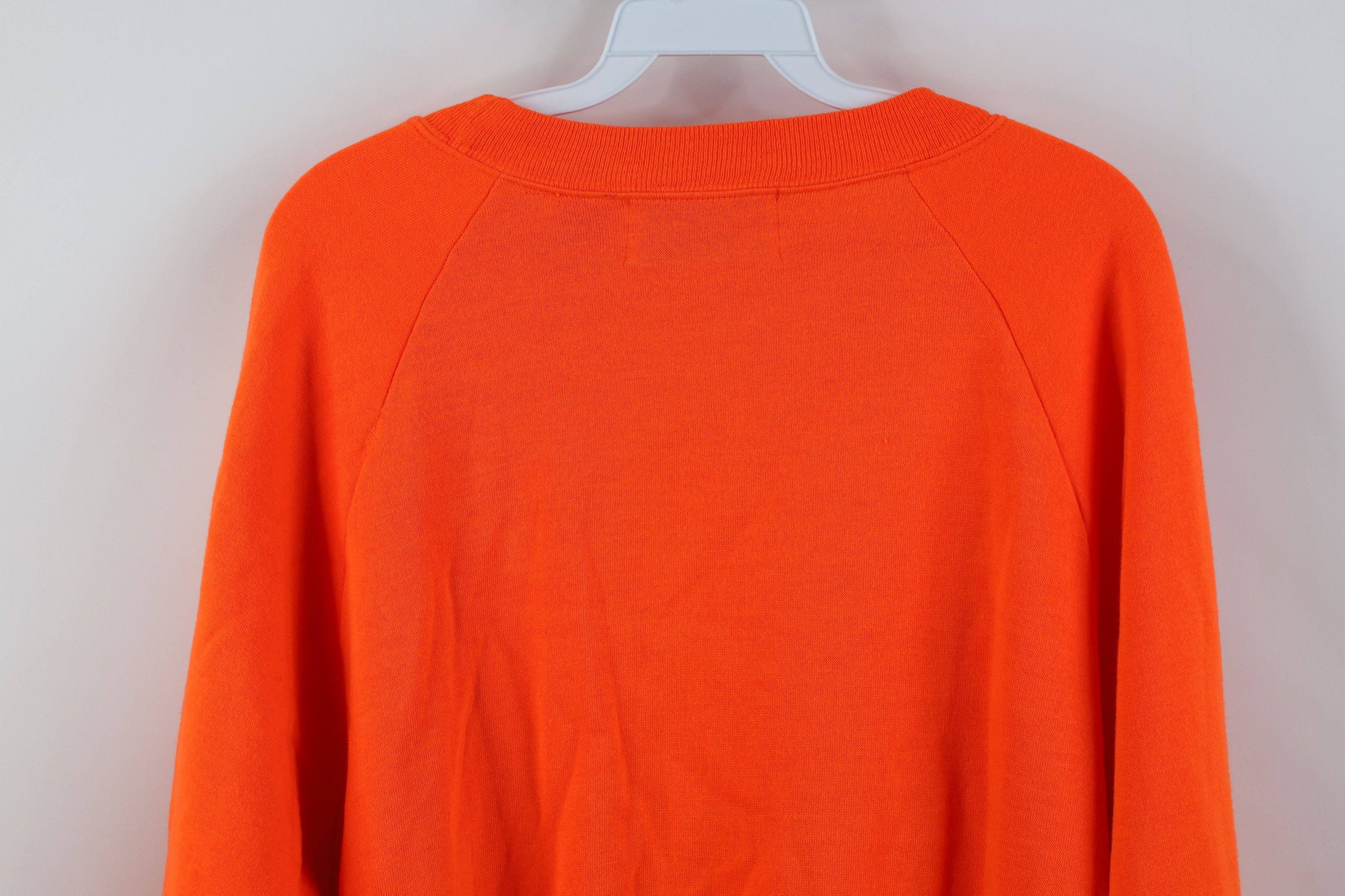 Vintage Vintage 80s 90s Streetwear Blank Sweatshirt Blaze Orange Size US L / EU 52-54 / 3 - 10 Thumbnail
