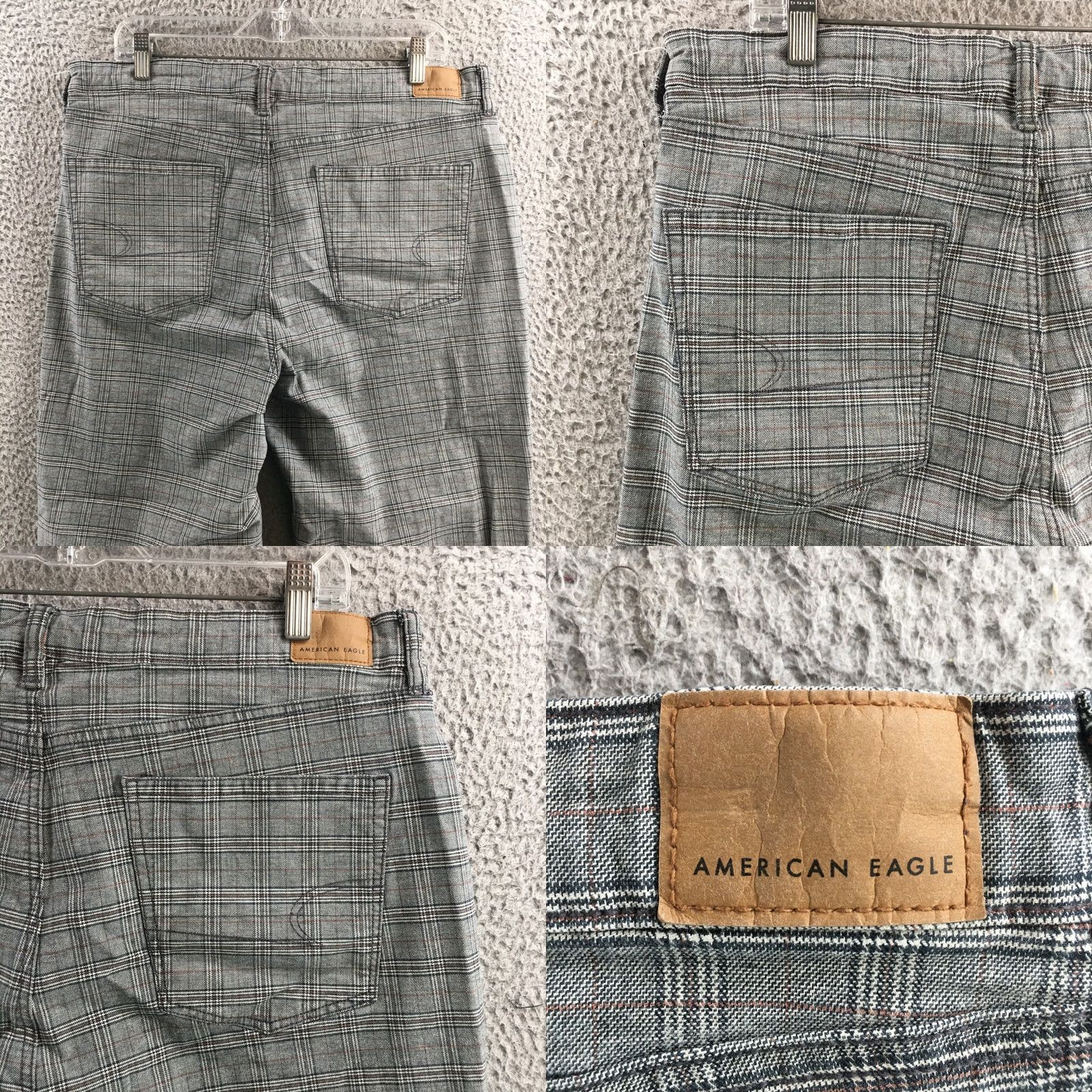 American Eagle Outfitters American Eagle Outfitters Mom Straight Pants Womens 18R Gray Plaid Cotton Blend High Rise Size 40" / US 18 - 9 Thumbnail