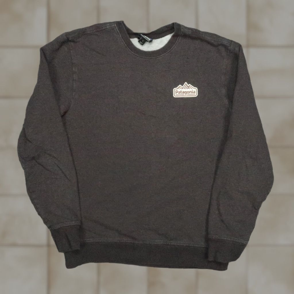 Patagonia Sweatshirt Mens Small Pullover Hooded Crew Neck Purple Cotton Fleece All Seasons Vintage: No