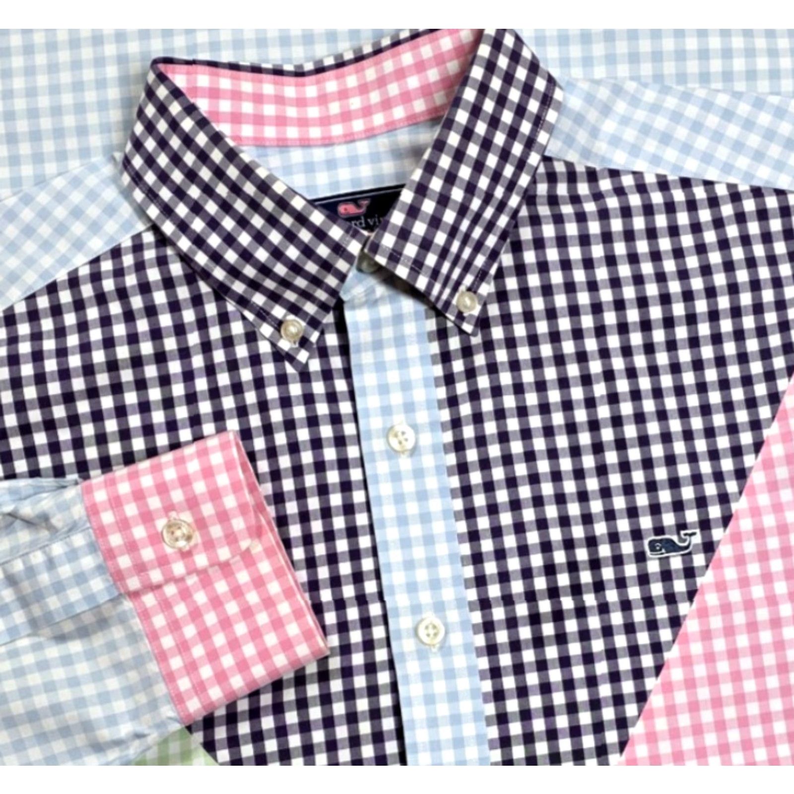 Vineyard Vines Vineyard Vines Mens M Gingham Check Slim Fit Whale Shirt Colorful Colorblock Size US M / EU 48-50 / 2 - 2 Thumbnail