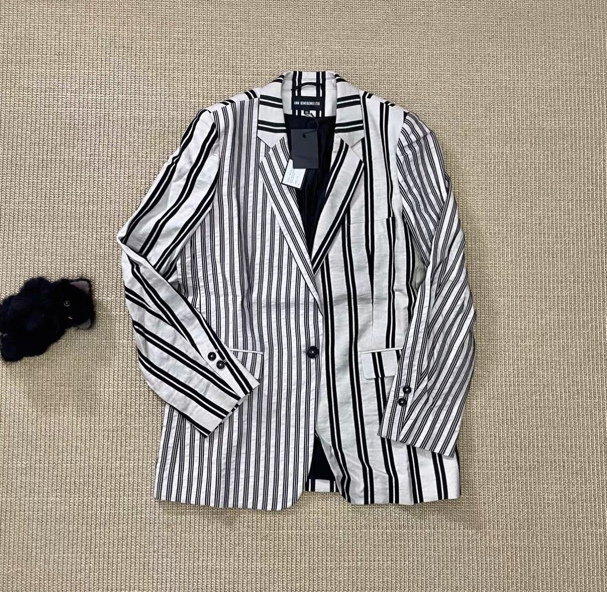 Ann Demeulemeester Ann Demeulemeester One-Button Panel Striped Blazer J29 Size S / US 4 / IT 40 - 1 Thumbnail