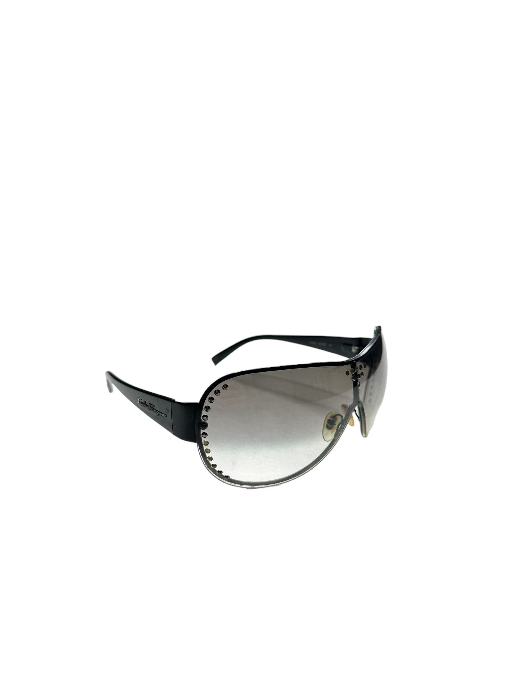Salvatore Ferragamo Ferragamo Mask Swarovski Stoned Sunglasses Size ONE SIZE - 2 Thumbnail