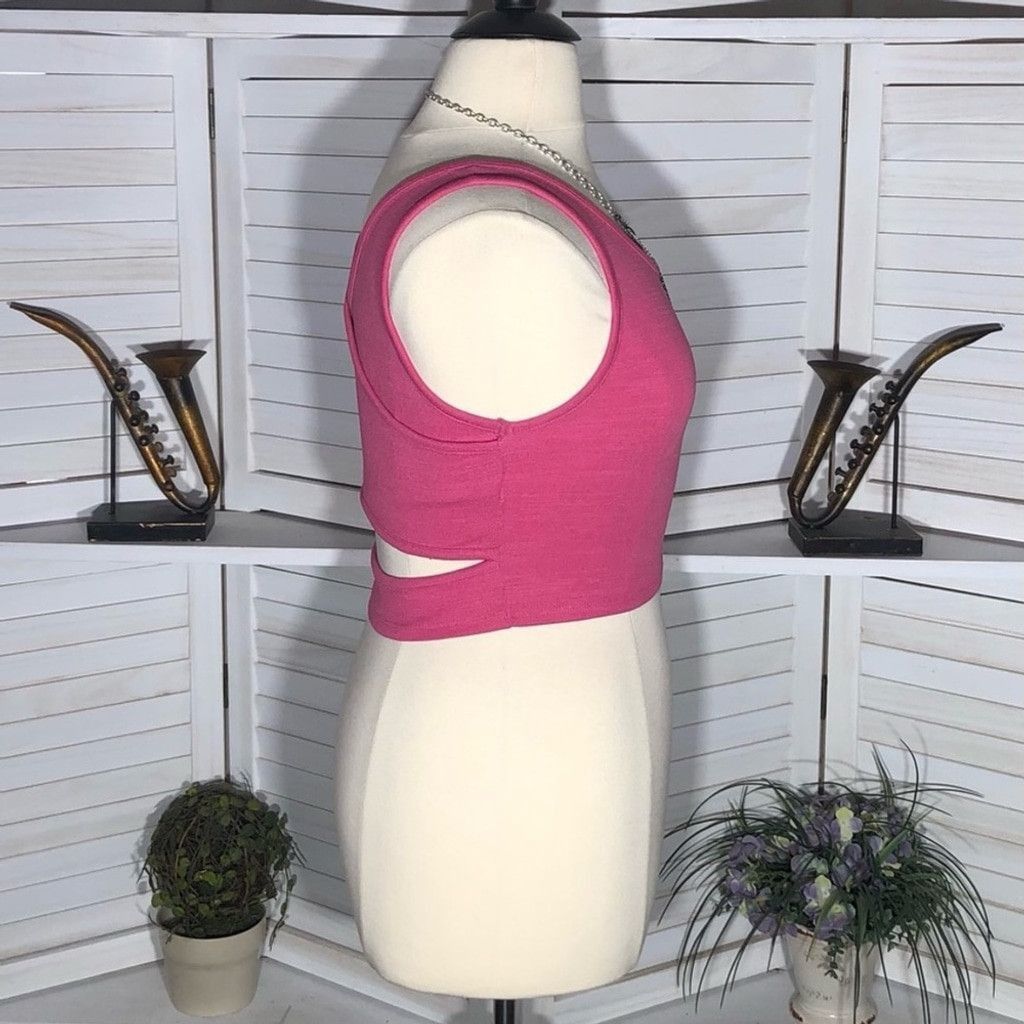 Vintage Y2K Roxy Crop Top Cut-Out Back Pull-On Soft Hot Pink sz XL Size XL / US 12-14 / IT 48-50 - 5 Thumbnail