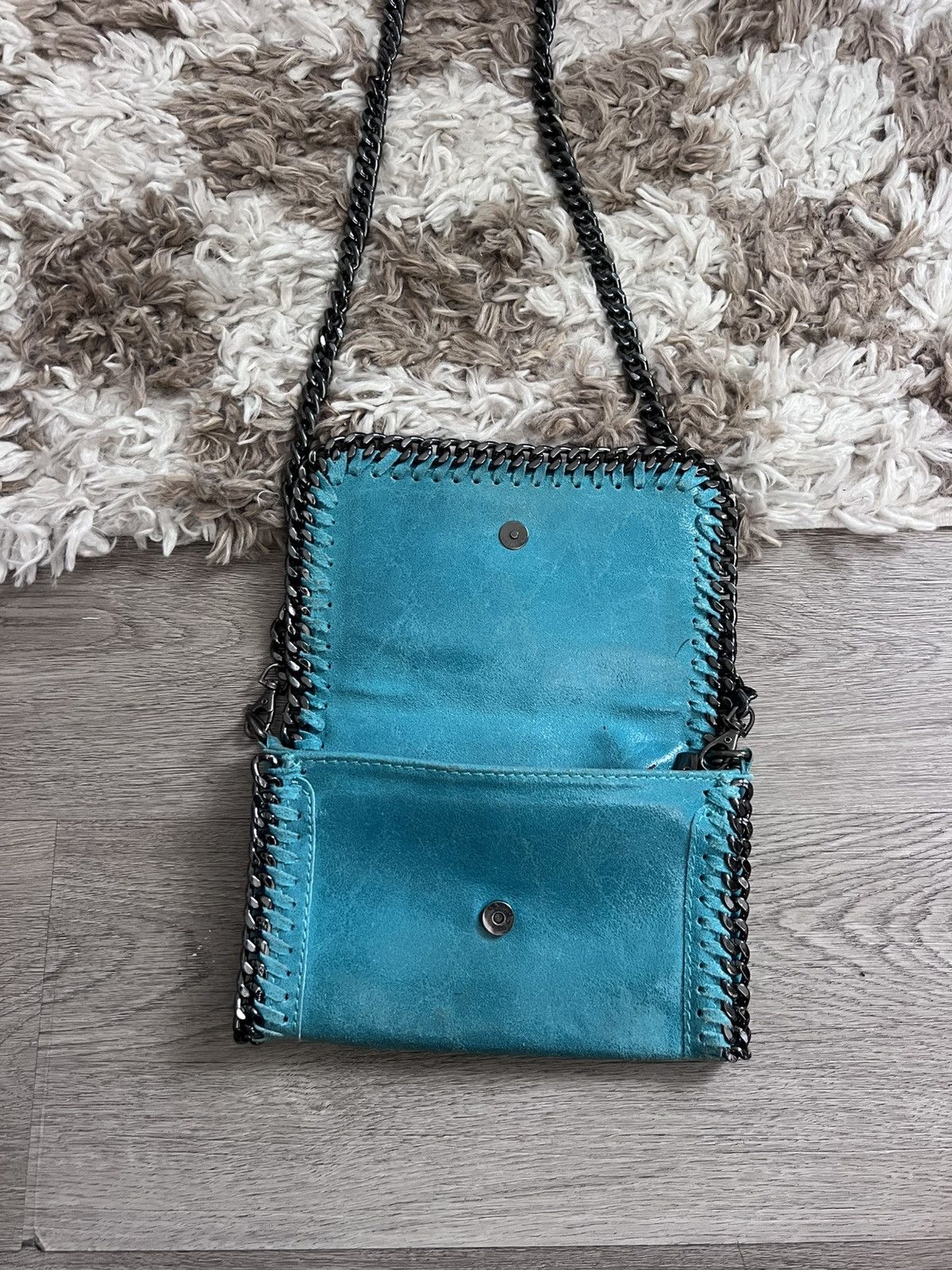 Genuine Leather × Vintage Genuine leather Crossbody teal bag Size ONE SIZE - 4 Thumbnail