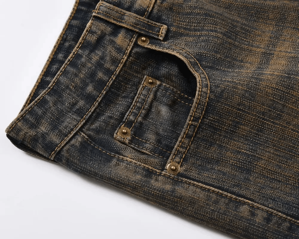 Japanese Brand × Vintage High street retro vintage faded mud straight leg jeans pants Size US 32 / EU 48 - 4 Thumbnail