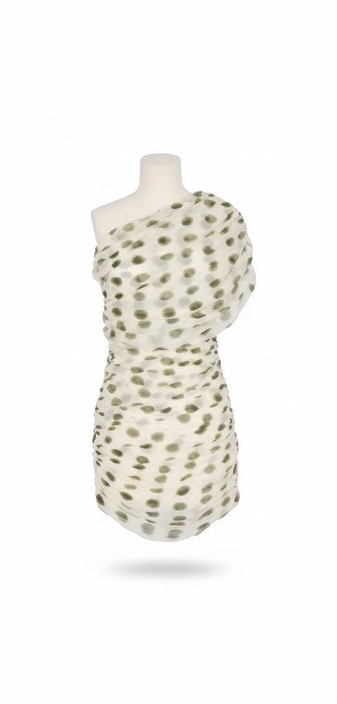Saint Laurent Paris oc11z1125 Robe Mousseline Pois Dress in White Size XS / US 0-2 / IT 36-38 - 1 Preview