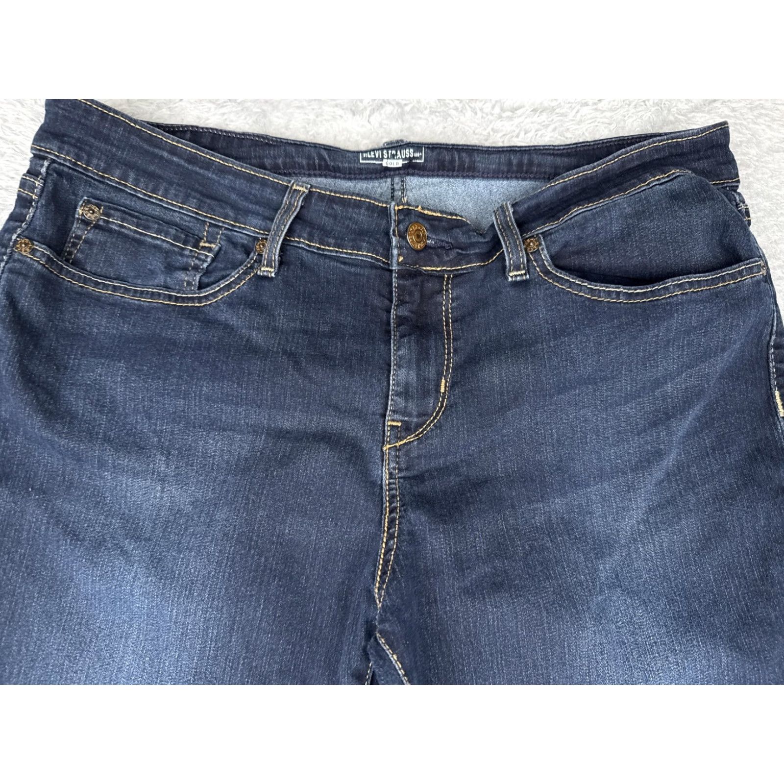 Vintage Levi Strauss Signature Jeans Womens 33x34 Dark Wash Bootcut Stretch Denim Size 38" / US 16 / IT 52 - 4 Thumbnail
