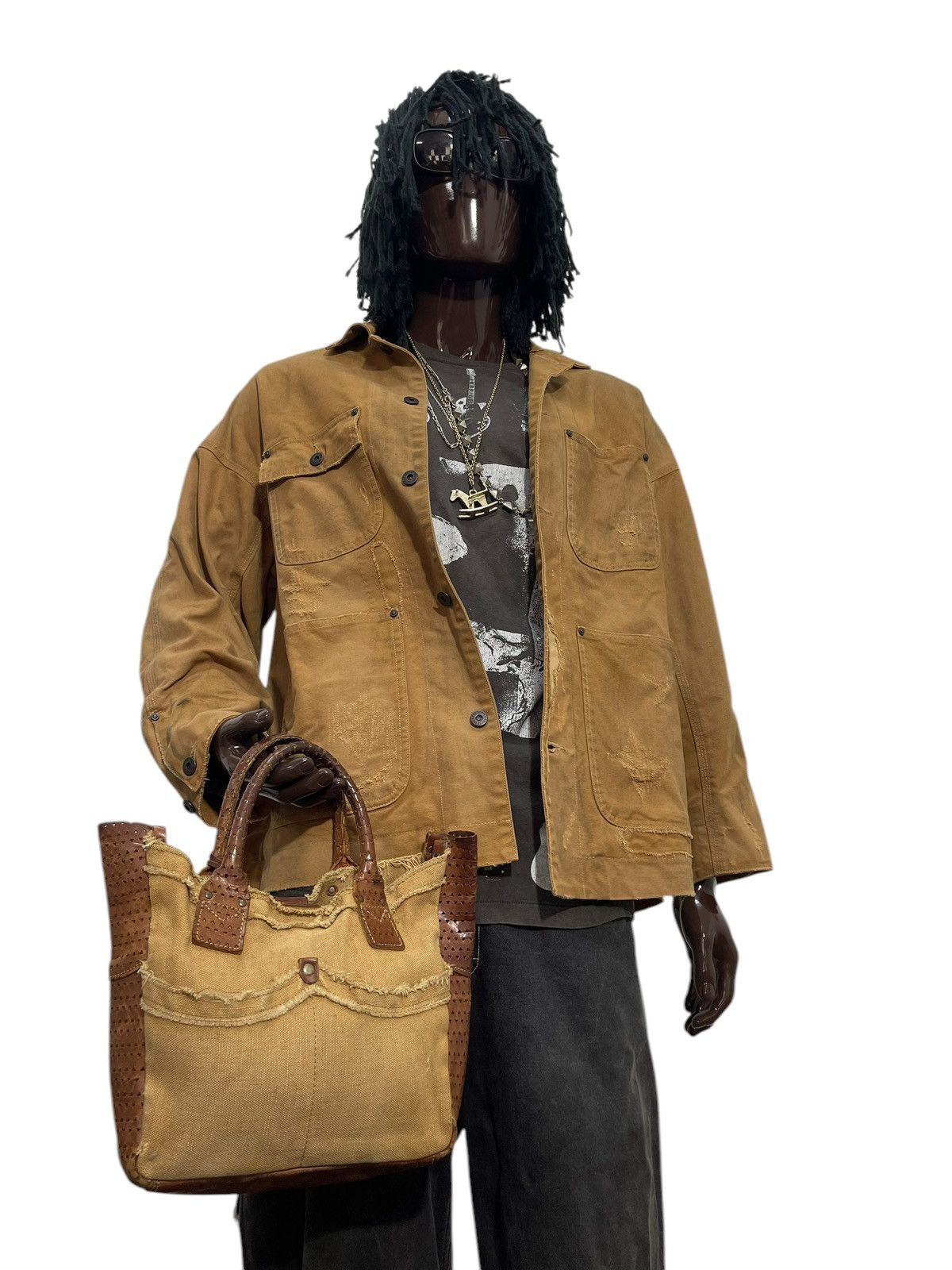 Genuine Leather Leather Cotton Duck Compora Japan Cute Tote Bag 1🟩4 Size ONE SIZE - 2 Thumbnail