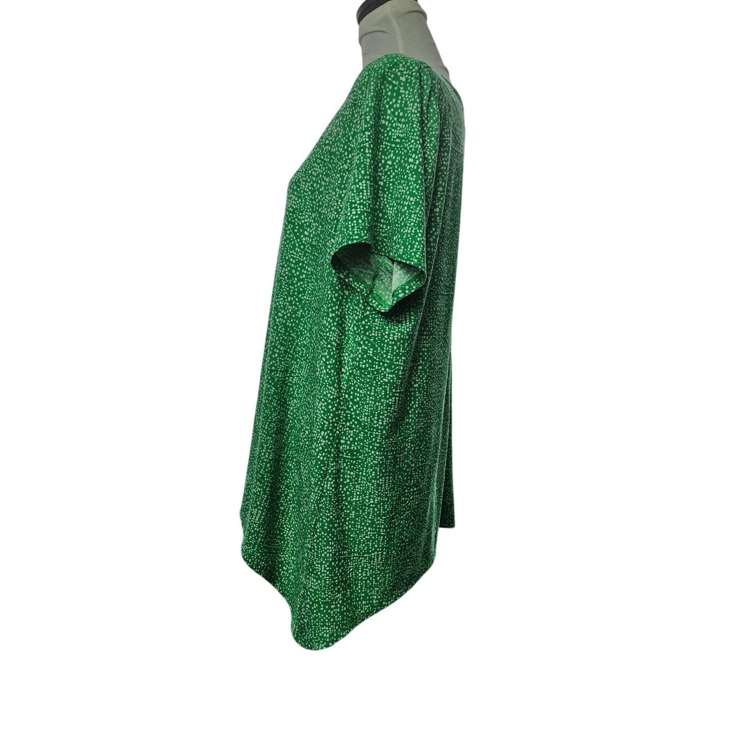 Croft & Barrow Croft & Barrow Women's Plus 1X Blouse Kelly Green Dot Top Size XL / US 12-14 / IT 48-50 - 4 Thumbnail