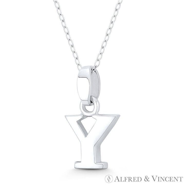 Other Initial Letter "Y" Charm 3D Pendant in .925 Sterling Silver Size ONE SIZE - 1 Preview