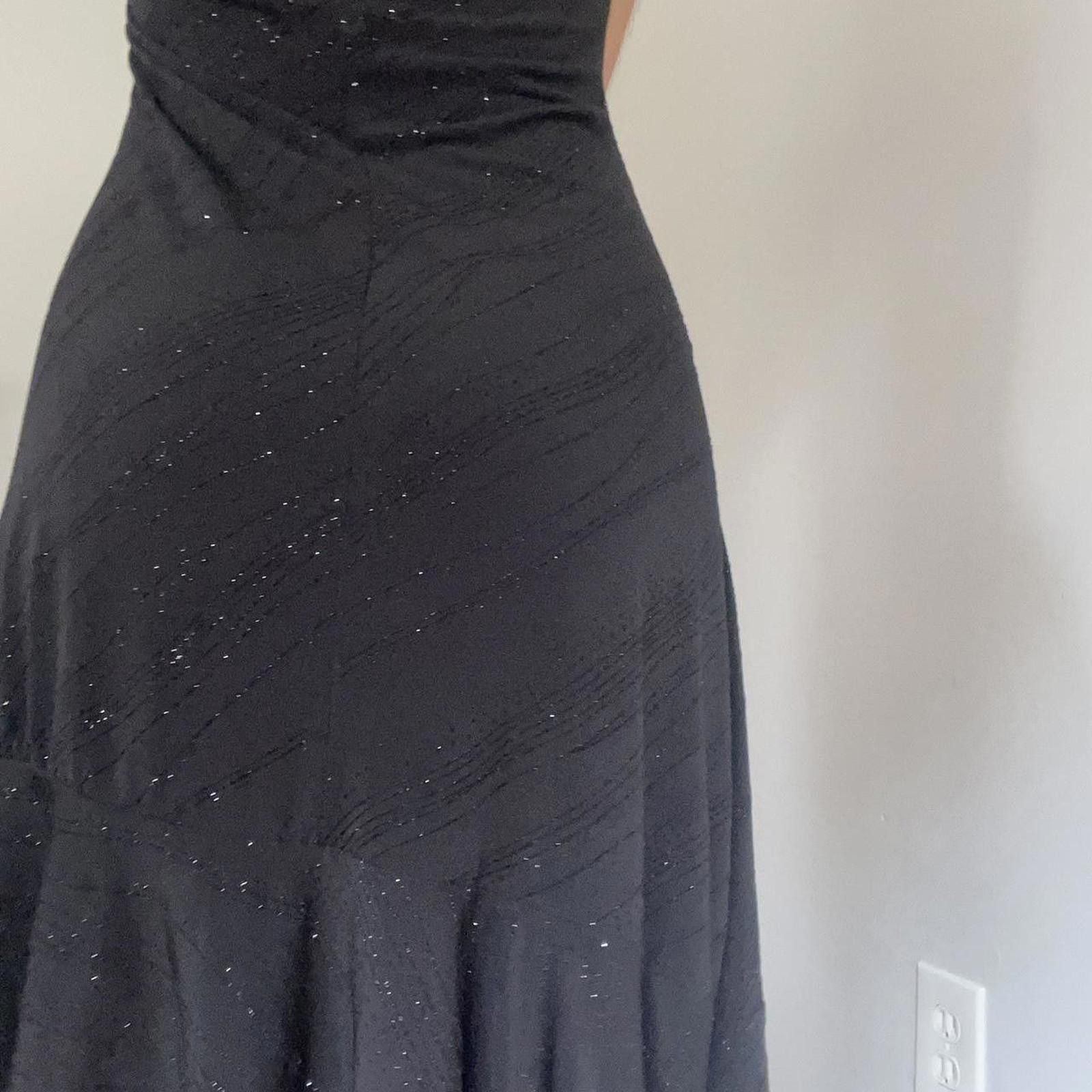 Other Black strapless midi dress with silver glitter Size L / US 10 / IT 46 - 5 Thumbnail