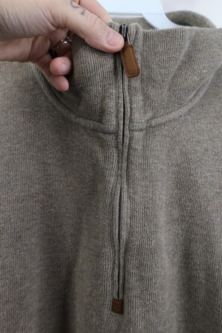 Polo Ralph Lauren Vintage 90s Ralph Lauren Ribbed Knit 1/4 Zip Sweater Beige Size US XXL / EU 58 / 5 - 7 Thumbnail