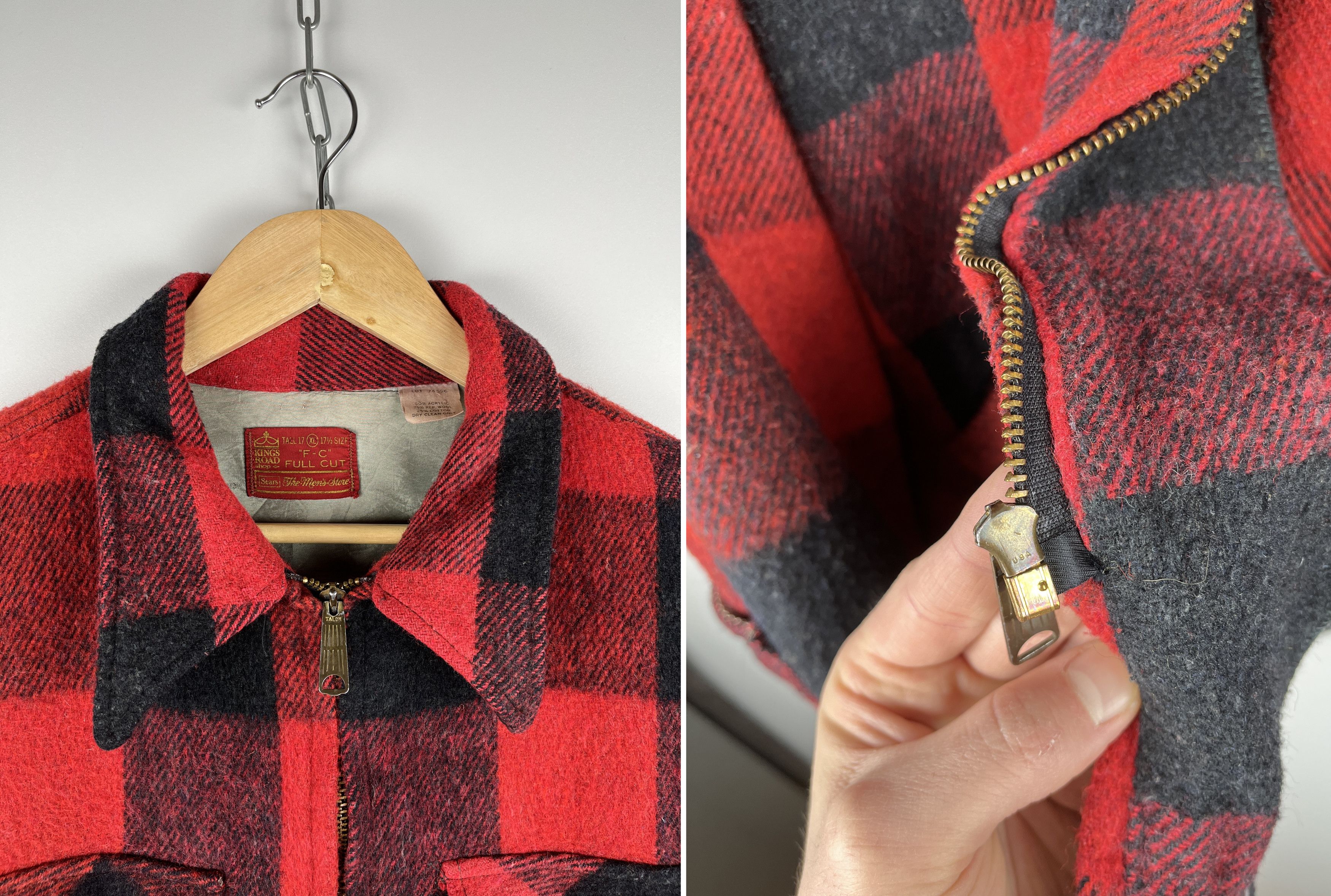 Lumberjack 70's Kings Road Full Cut Vintage Lumberjack Jacket Zip Talon Size US XL / EU 56 / 4 - 5 Thumbnail