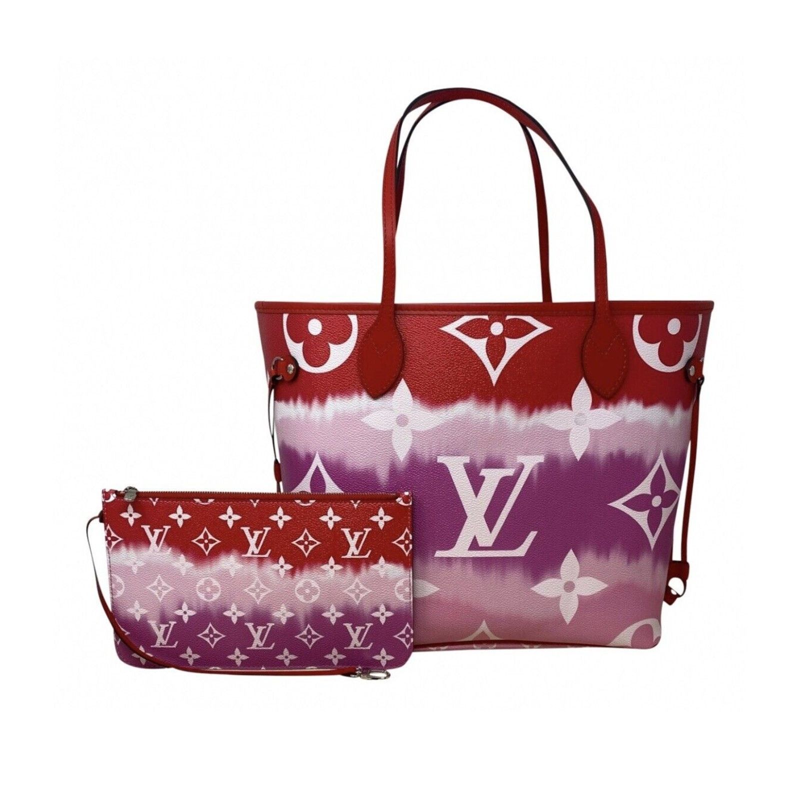 Louis Vuitton Louis Vuitton Neverfull Tote MM Pink/Red/White Canvas Size ONE SIZE - 12 Thumbnail