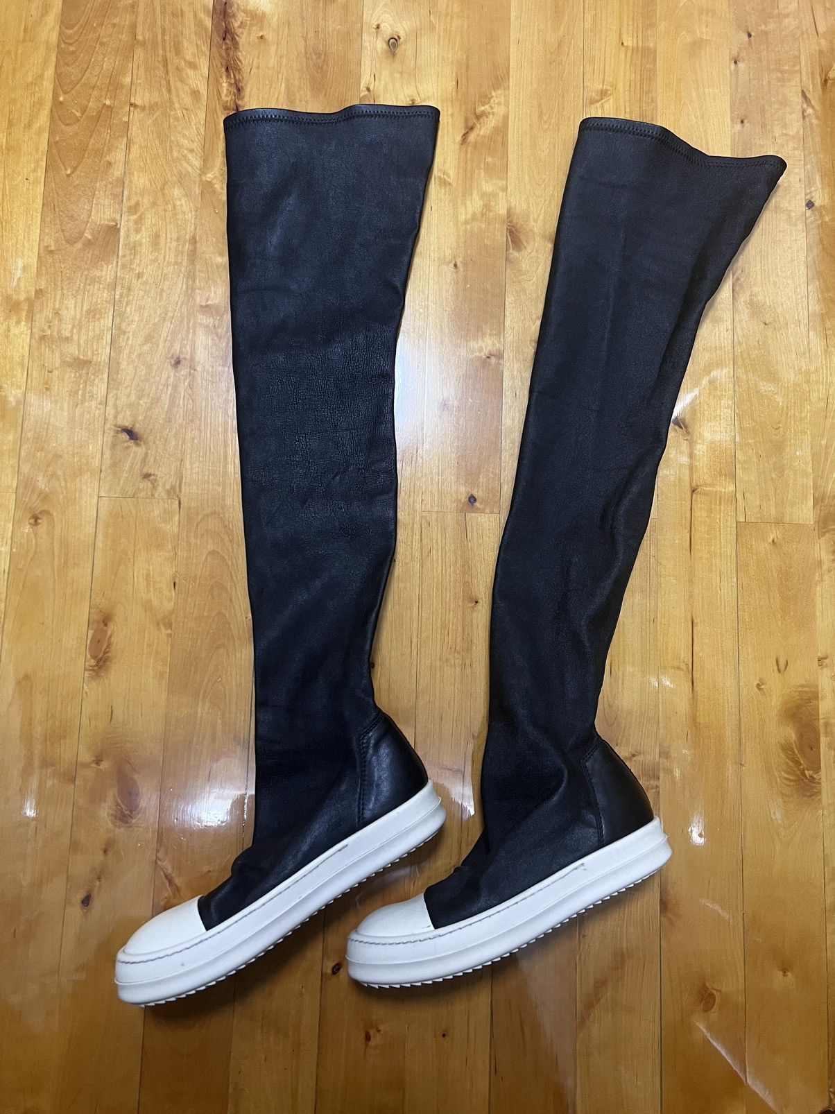 Rick Owens Rick owens mainline leather thigh high stocking sz36 Size US 6 / IT 36 - 3 Thumbnail