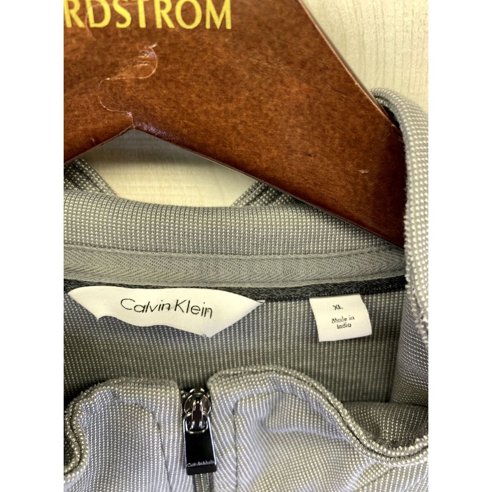 Calvin Klein Calvin Klein Mens XL Gray 1/4 Zip Pullover Shirt - Casual, Travel, Classic Knit Sweater, Mock Neck, Long Sleeve, Zip Closure, Regular Size Size US XL / EU 56 / 4 - 5 Thumbnail