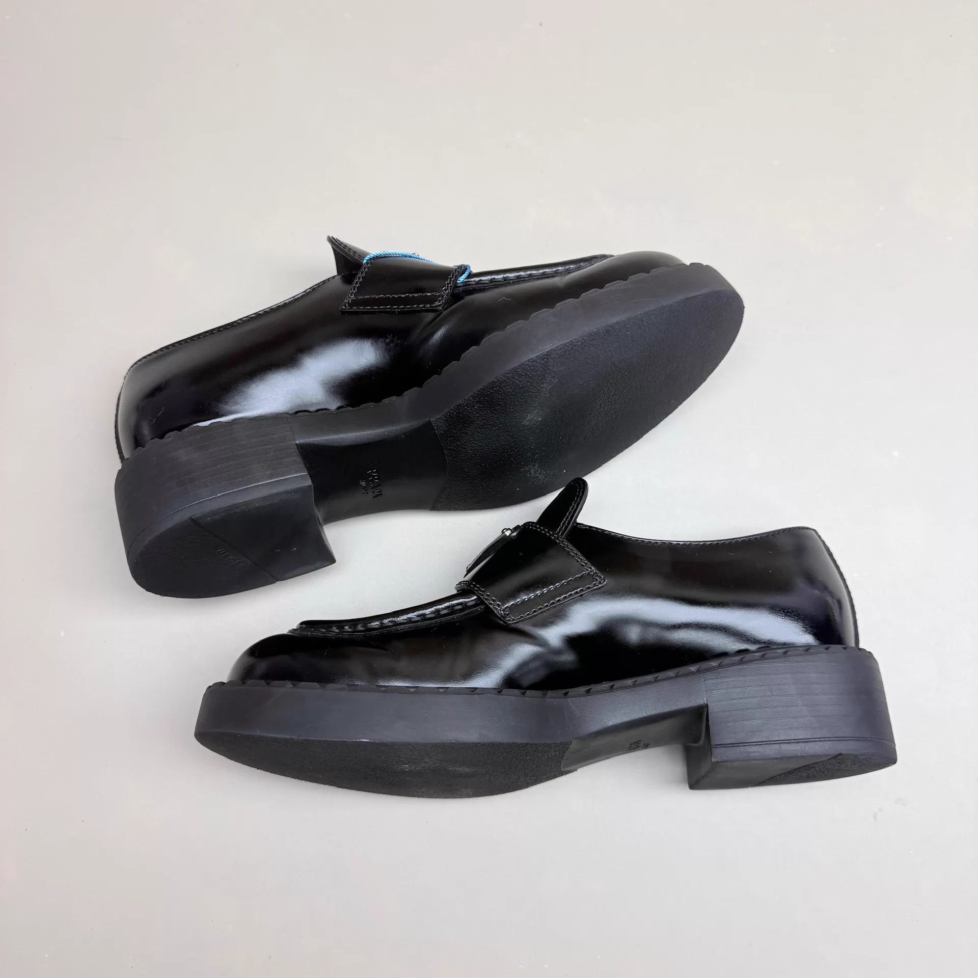Prada Prada Black & Silver Tri Logo Loafers 35.5 99 New Size US 5 / IT 35 - 5 Thumbnail
