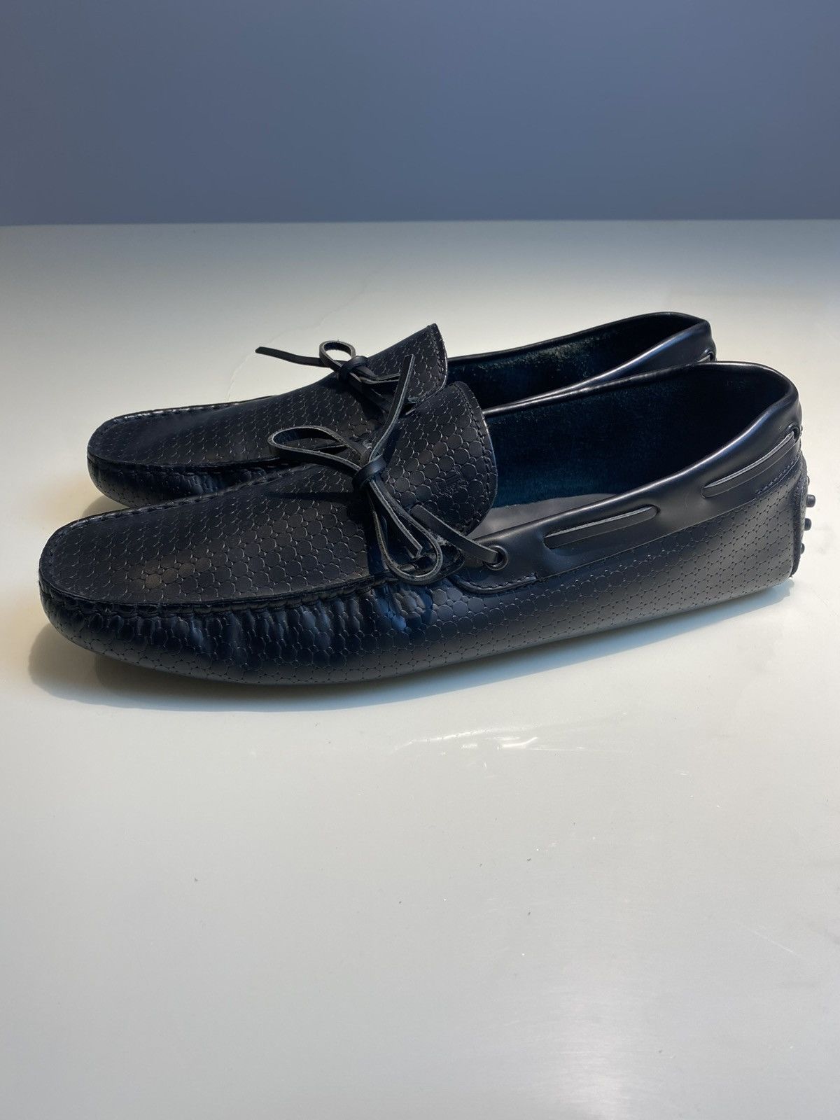 Tod's TODS TEXTURED LEATHER BOW LOAFERS Size US 11 / EU 44 - 2 Thumbnail