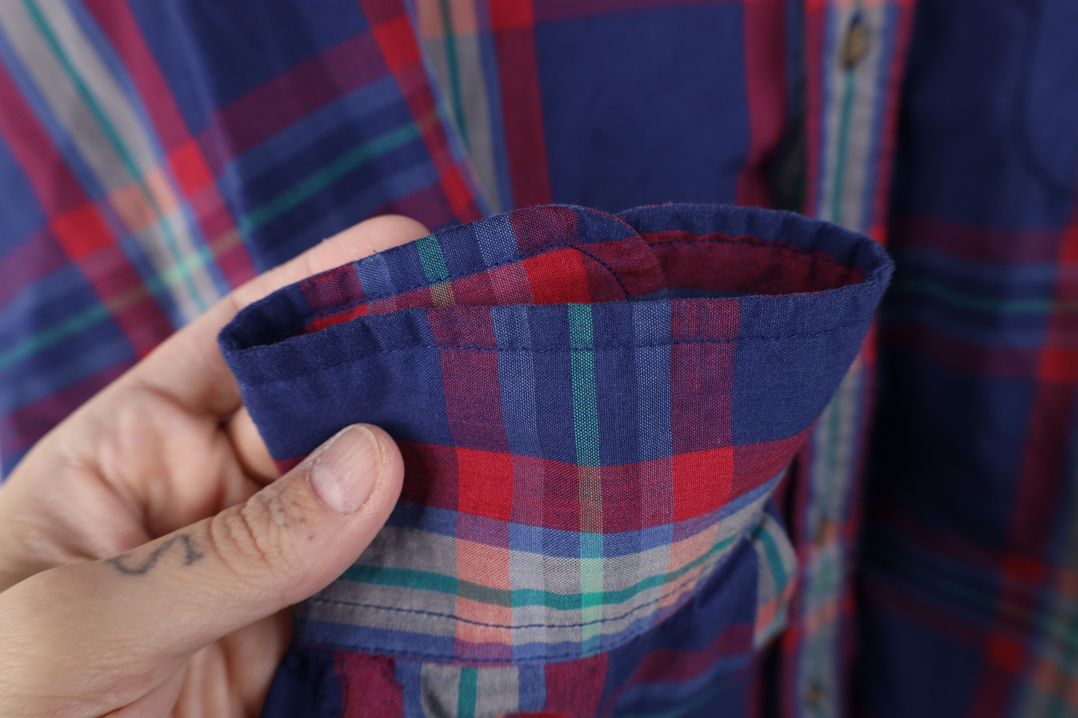 Vintage Vintage 90s Streetwear Plaid Collared Button Down Shirt Size US L / EU 52-54 / 3 - 6 Thumbnail