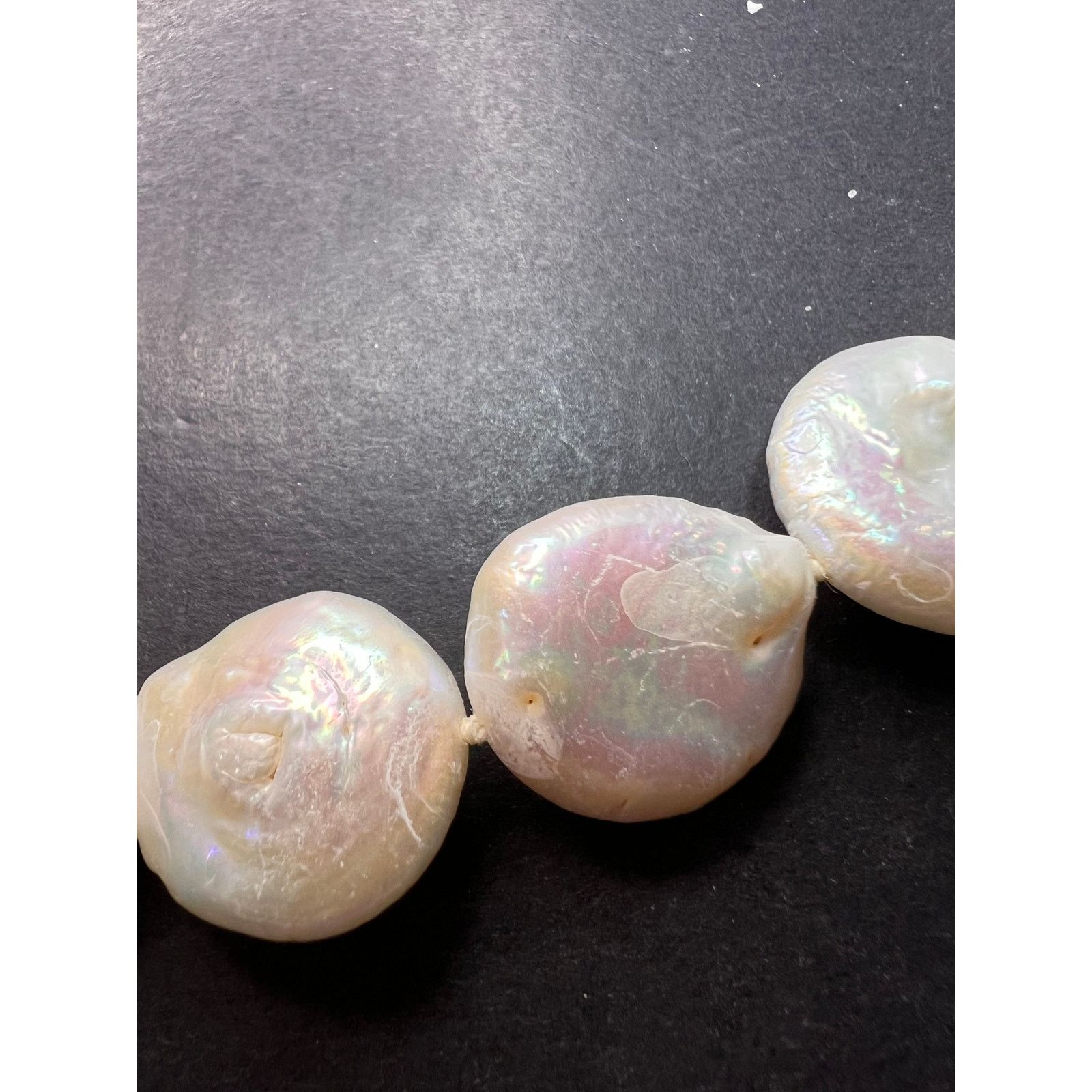 Cultured coin pearl necklace with sterling silver clasp