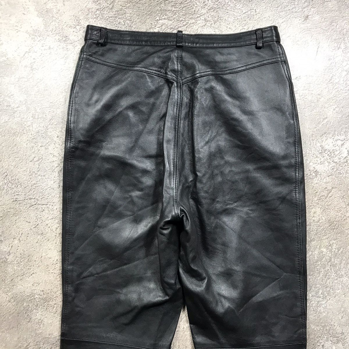 Vintage Vintage Y2K Baggy Distressed Leather Biker Pants Grunge 30 Size US 30 / EU 46 - 5 Thumbnail