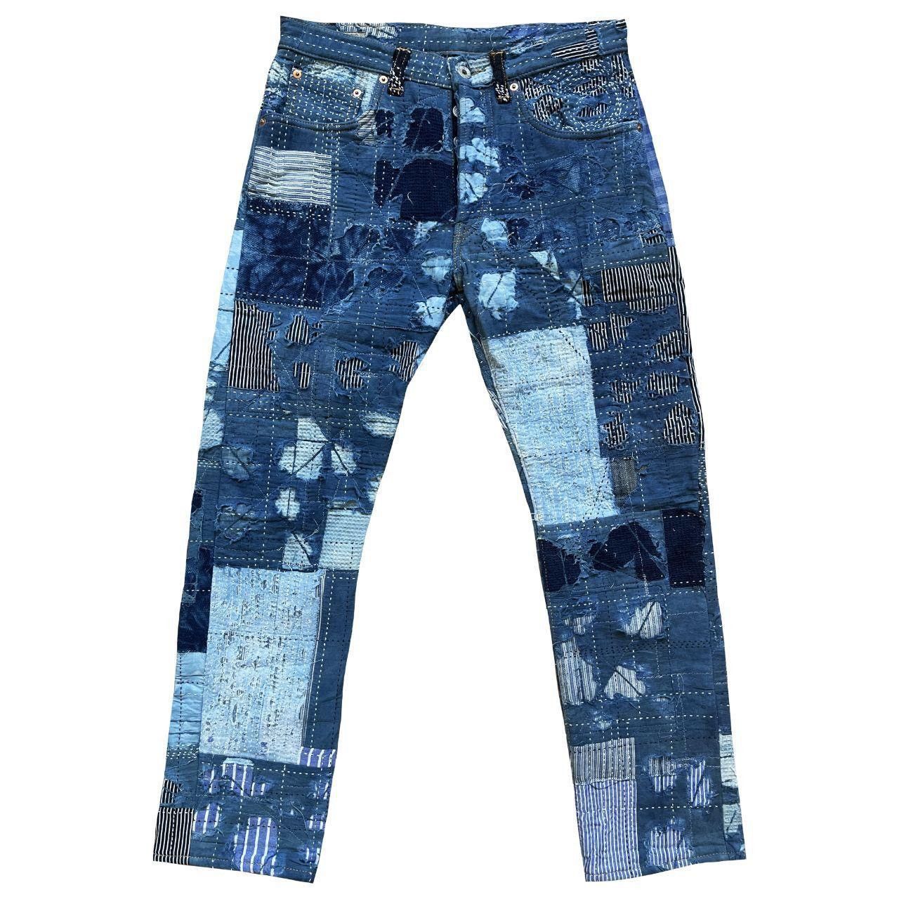 Kapital Indigo Boro Sashiko Distressed Jeans Size US 30 / EU 46 - 1 Thumbnail