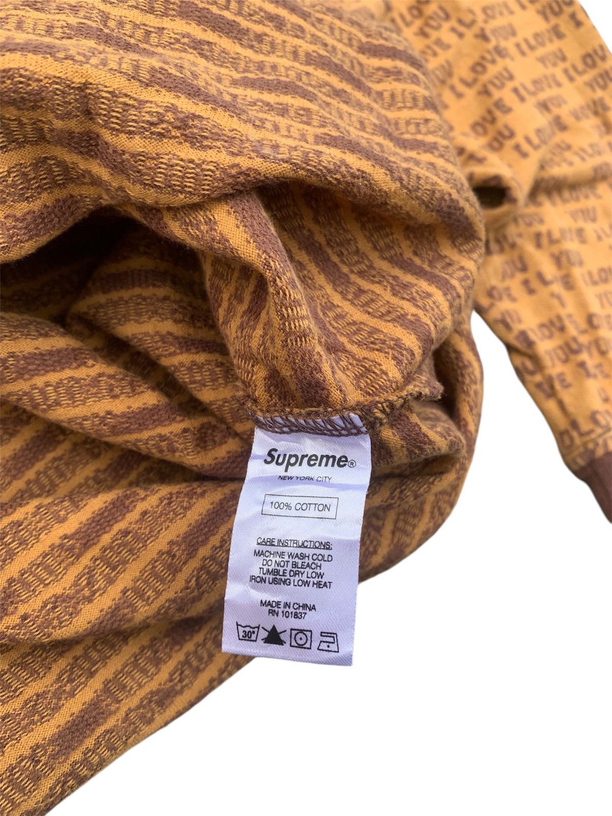 Supreme × Vintage Supreme ‘ I love you ‘ jacquard long sleavee tee Size US M / EU 48-50 / 2 - 5 Thumbnail