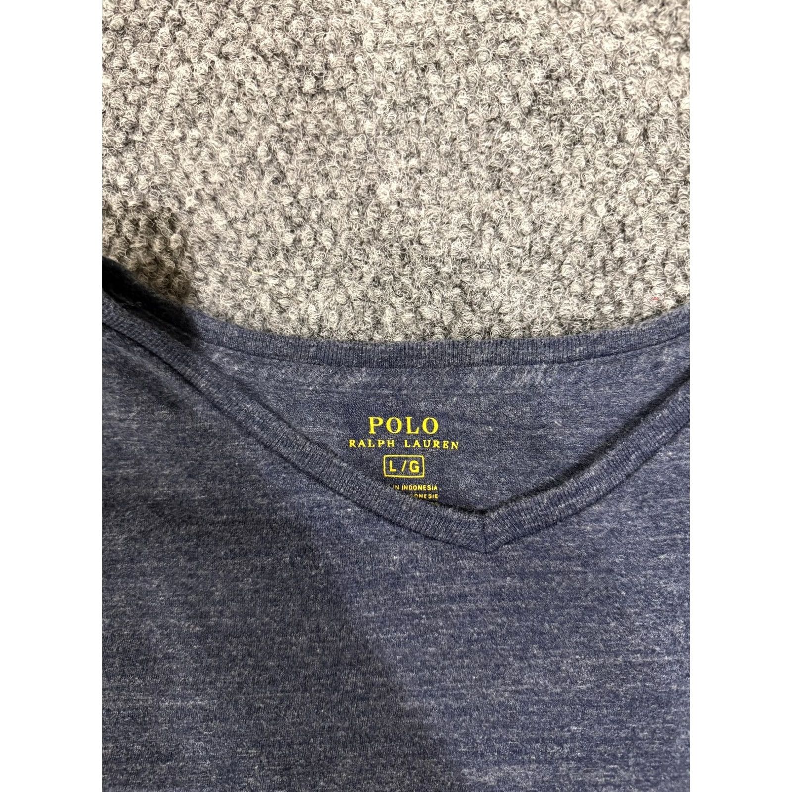 Polo Ralph Lauren Polo Ralph Lauren Shirt Mens L Blue Long Sleeve V-Neck Logo Tee T-Shirt Size US L / EU 52-54 / 3 - 4 Thumbnail