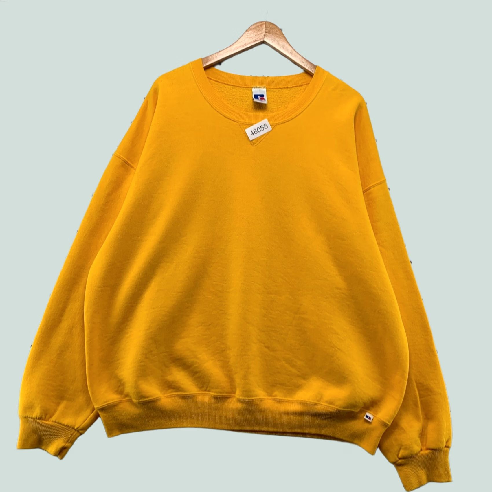 Russell Athletic VINTAGE Russell Athletic Sweatshirt Mens 2XL Yellow Crewneck USA 90s Fleece Cotton Sweatshirt Mens Size US XXL / EU 58 / 5 - 1 Thumbnail