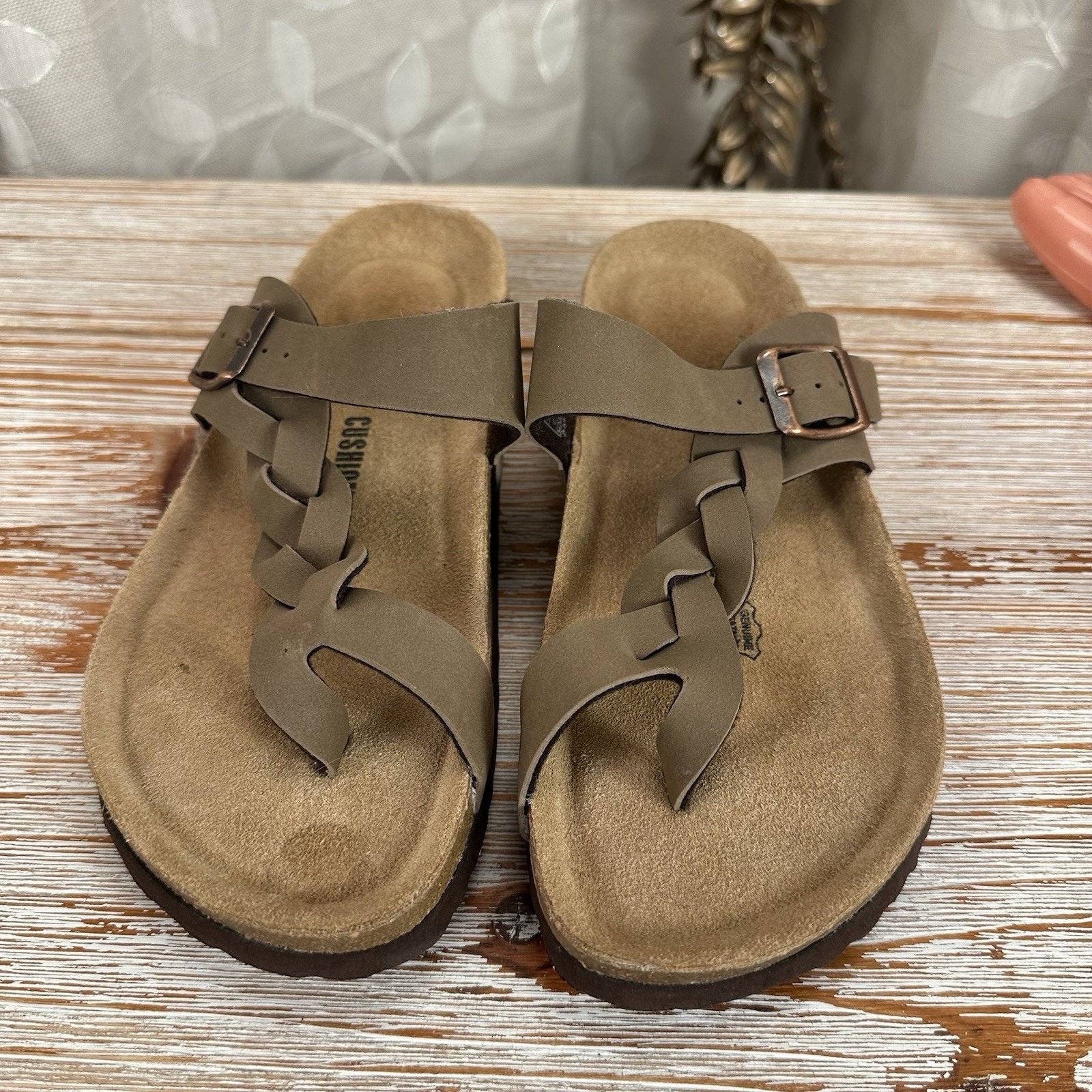 Other Cushionaire Libby Taupe Braided Slip-On Sandals Women’s 8M Size US 8 / IT 38 - 8 Thumbnail
