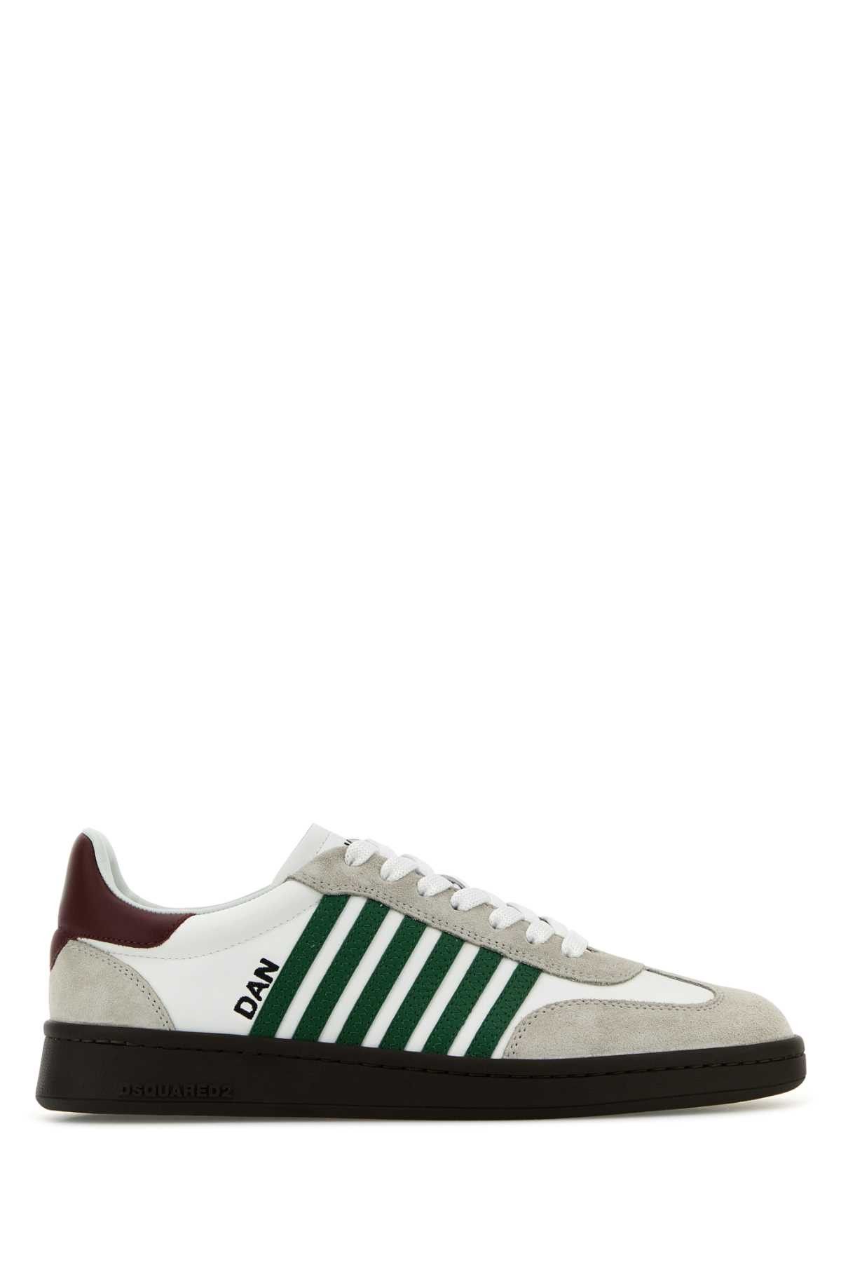 Dsquared2 White Leather Boxer Sneakers Size US 9.5 / EU 42-43 - 1 Thumbnail