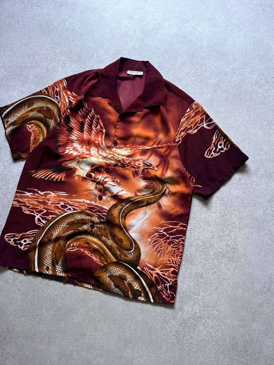Japanese Brand × Vintage Vintage Eagle All Overprint Graphic Shirt XL Size US XL / EU 56 / 4 - 2 Thumbnail